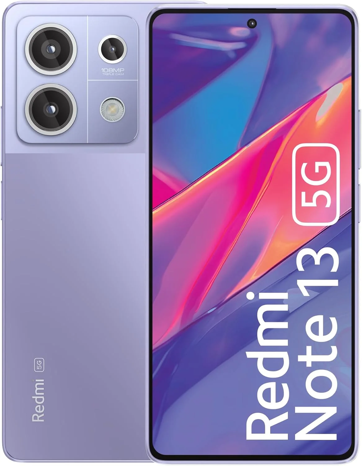 گوشی موبایل شیائومی Redmi Note 13 5G (بنفش کروماتیک، 8 گیگابایت رم، 256 گیگابایت حافظه داخلی) | آماده برای 5G | صفحه نمایش AMOLED بدون حاشیه 120 هرتز | باریک ترین نوت تا کنون با ضخامت 7.6 میلی متر | دوربین 108 مگاپیکسلی حرفه ای