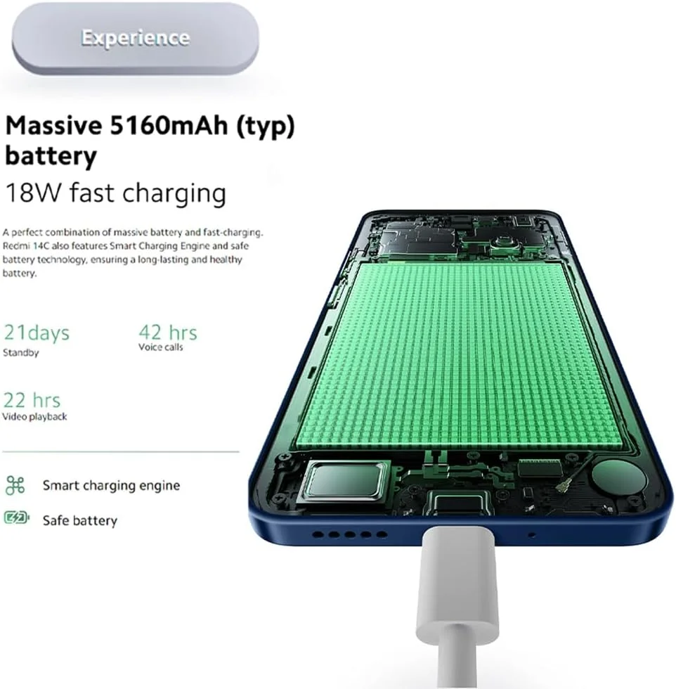 گوشی هوشمند شیائومی Redmi 14C با 6 گیگابایت رم، 128 گیگابایت رام، صفحه نمایش 6.88 اینچی، دوربین 50 مگاپیکسلی، نرخ نوسازی 120 هرتز و باتری 5160 میلی آمپر ساعت - مشکی