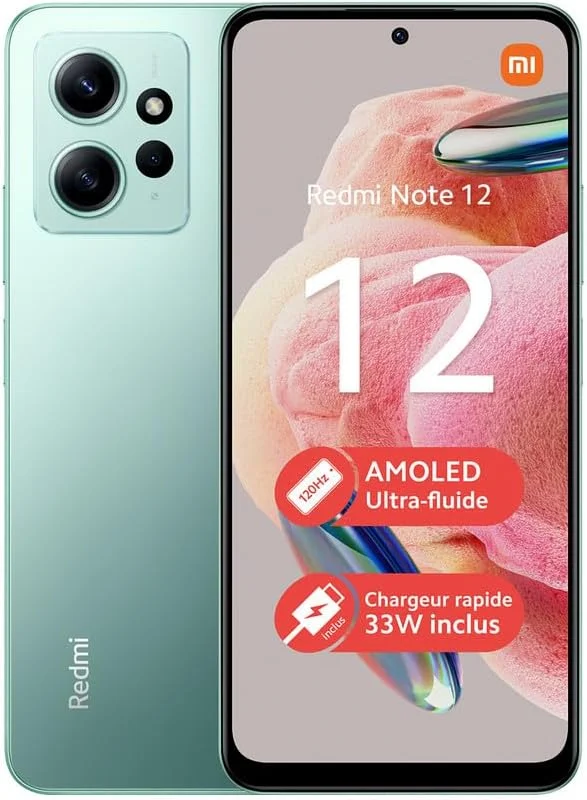 گوشی موبایل شیائومی ردمی نوت 12 ظرفیت 128 گیگابایت رم 4 گیگابایت دو سیم کارت NFC 4G رنگ سبز نعنایی OEM