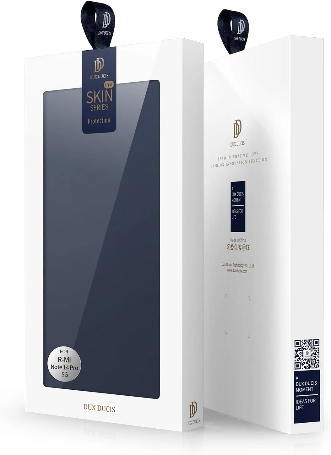 کیف چرمی محافظ گوشی شیائومی ردمی نوت 14 پرو 5G سری DUX DUCIS Skin Pro - کیف پول چرمی باریک با جای کارت، قفل مغناطیسی، قابلیت استند و محافظت ضد ضربه - آبی