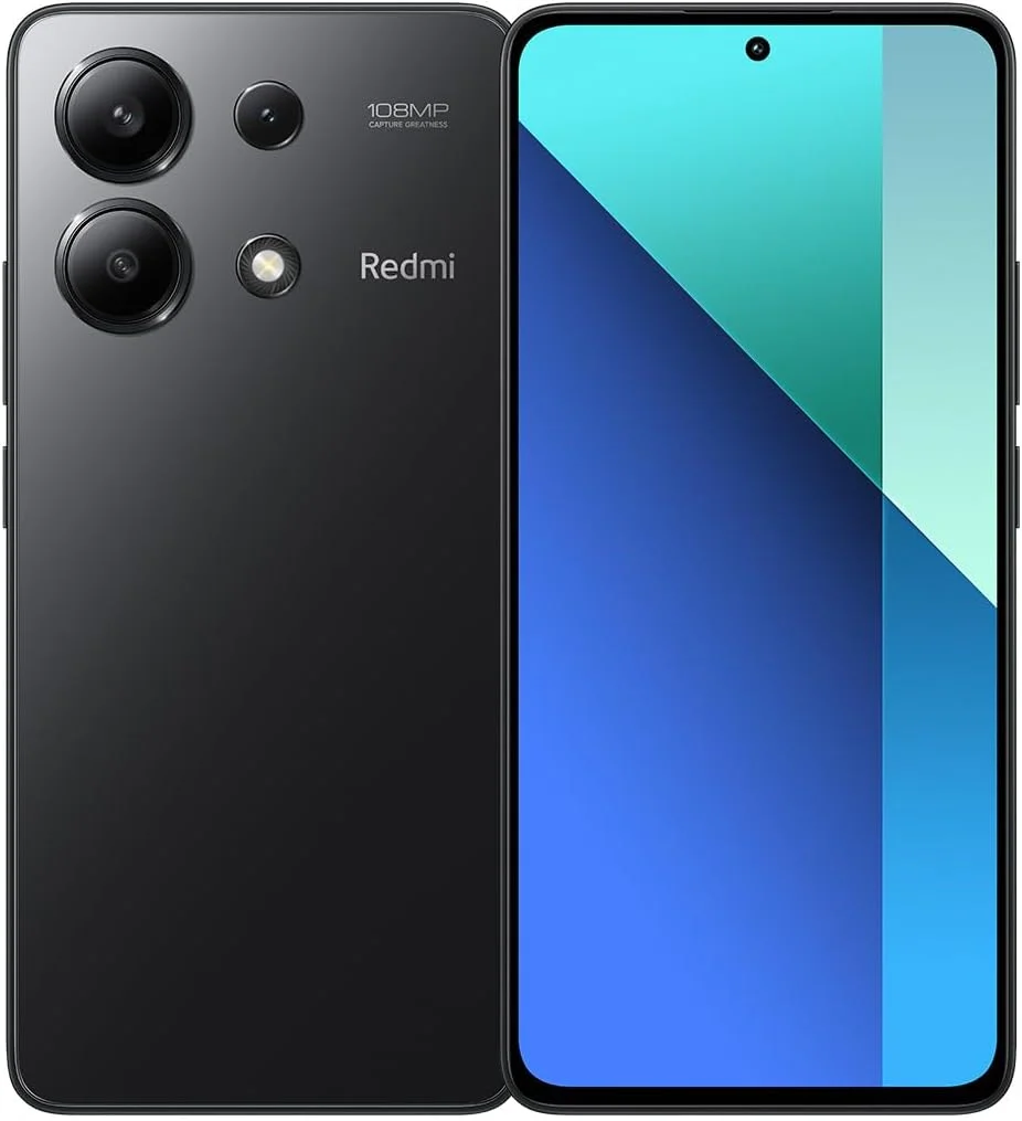 شیائومی Redmi Note 13 (مشکی نیمه شب، 8 گیگابایت رم، 256 گیگابایت حافظه) - دوربین سه گانه فوق العاده شفاف 108 مگاپیکسلی | صفحه نمایش 120 هرتز FHD+AMOLED | تجربه تماشای فراگیر با حاشیه های فوق العاده نازک