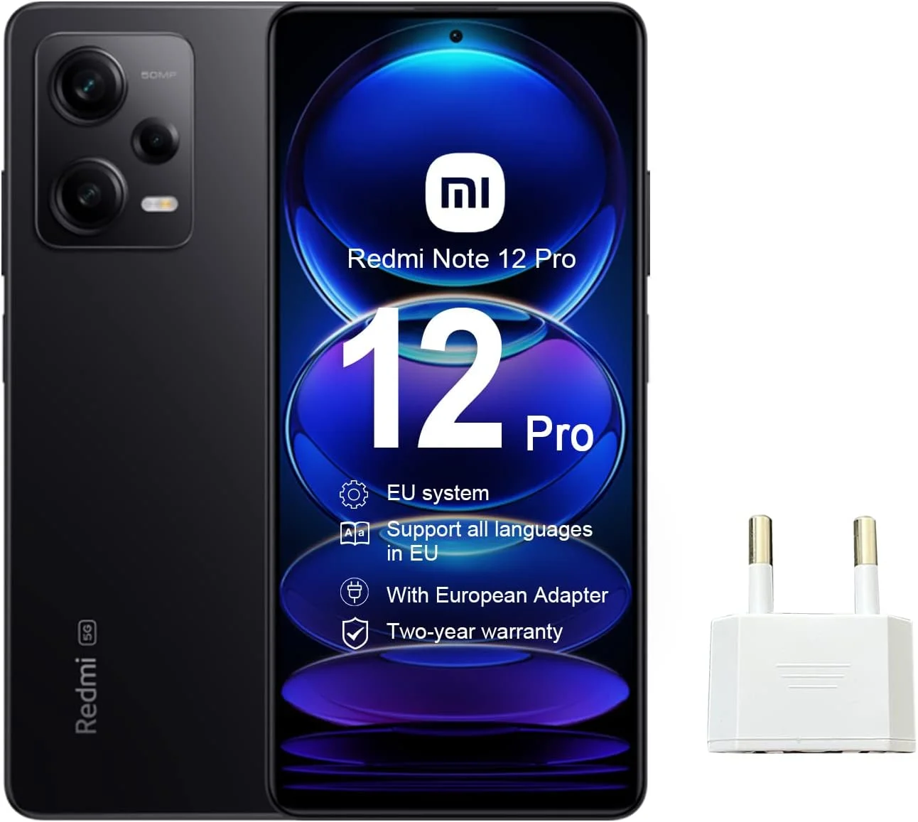 گوشی موبایل شیائومی Redmi Note 12 Pro 5G، دو سیم کارت، دوربین 50 مگاپیکسل، پردازنده MediaTek Dimensity 1080، نمایشگر 120 هرتز Pro AMOLED، شارژ توربو 67 واتی (12 گیگابایت + 256 گیگابایت، مشکی اونیکس)