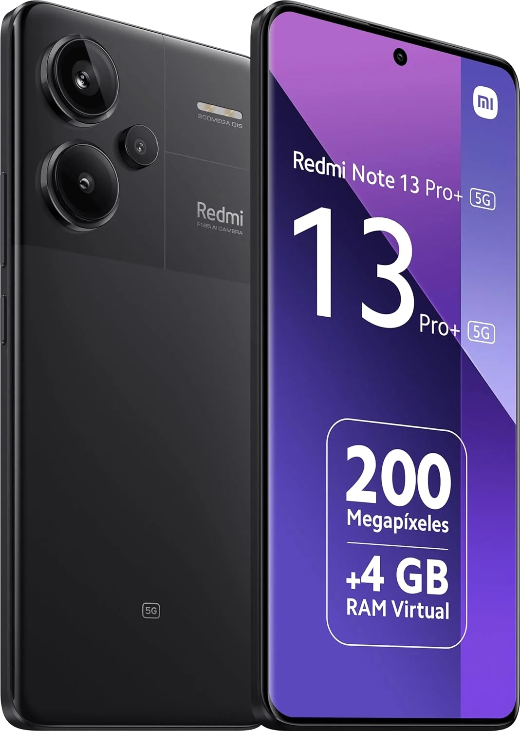 گوشی موبایل شیائومی Redmi Note 13 Pro+ Plus 5G (مناسب برای Tmobile Mint Tello و نسخه گلوبال) (256 گیگابایت + 8 گیگابایت رم) 6.67 اینچ دوربین سه گانه 200 مگاپیکسلی NFC (مشکی نیمه شب)
