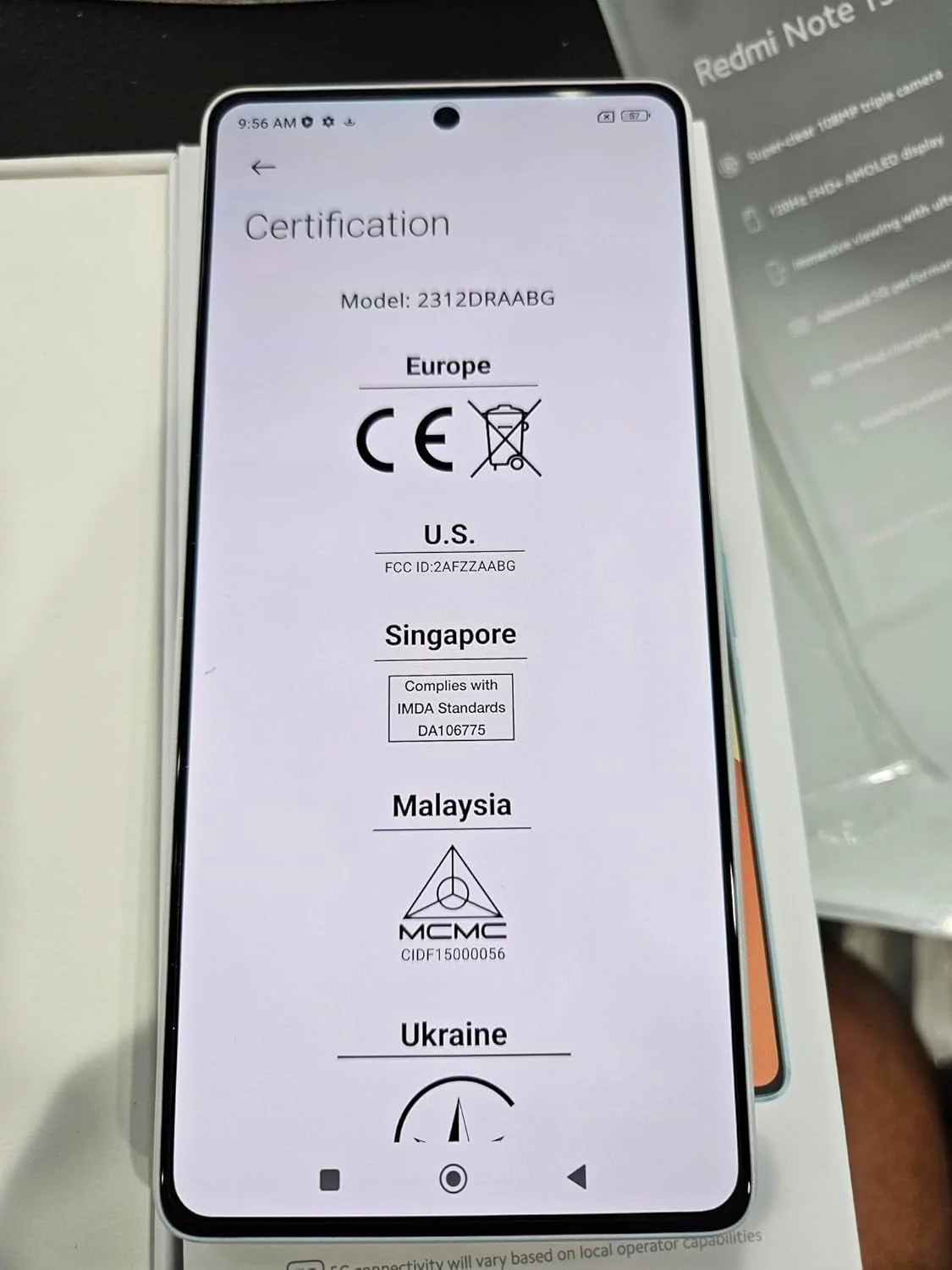 گوشی موبایل شیائومی Redmi Note 13 5G + 4G LTE (حافظه 256 گیگابایت + رم 8 گیگابایت) صفحه نمایش 6.67 اینچی دوربین سه گانه 108 مگاپیکسل (مناسب برای Tmobile Mint Tello و گلوبال) باندهای جهانی آنلاک شده (آبی اقیانوسی)