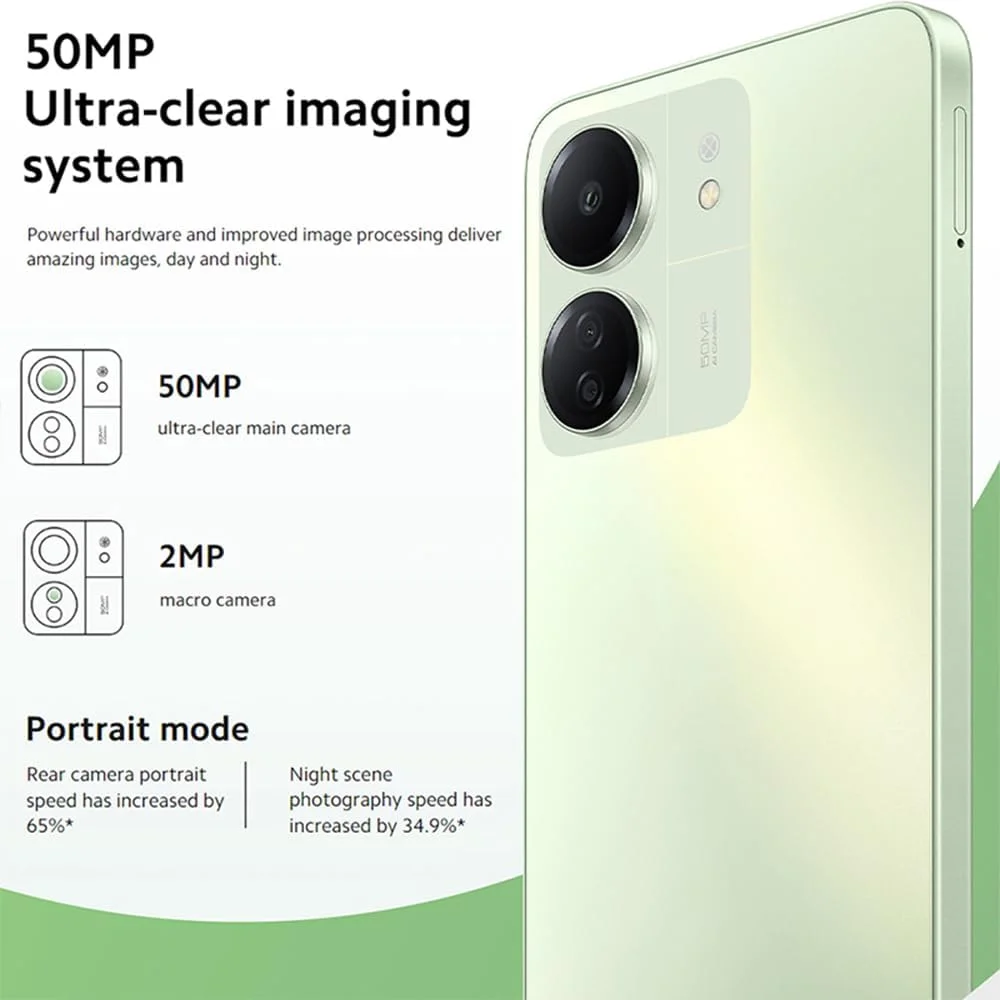 شیائومی Redmi 13C (8 گیگابایت رم + 256 گیگابایت رام) 168 X 78 X 8.1 میلی متر مشکی نیمه شب