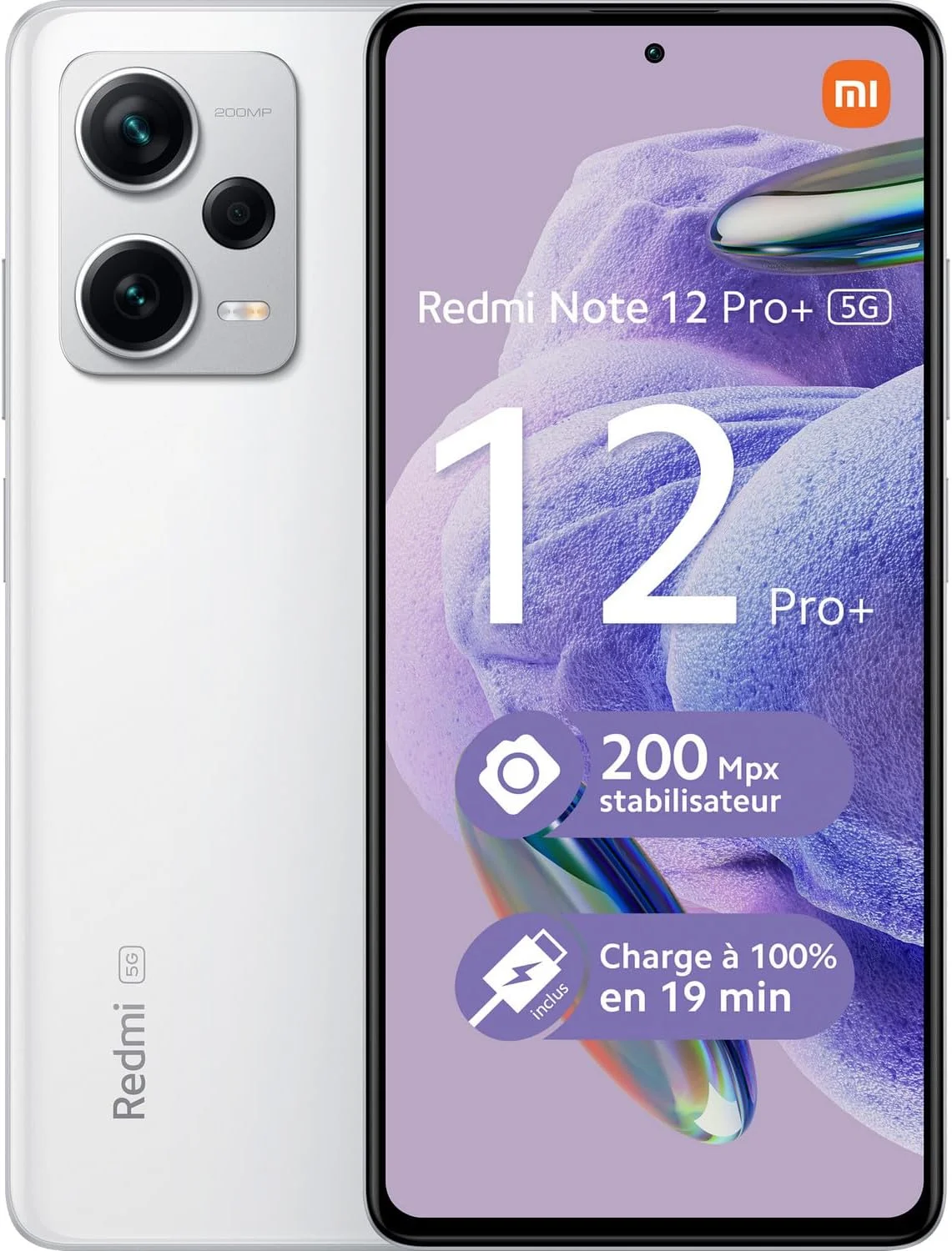 گوشی موبایل شیائومی Redmi Note 12 Pro Plus 5G (سفید قطبی، 8 گیگابایت رم، 256 گیگابایت حافظه) - دوربین 200 مگاپیکسلی انقلابی با OIS | نمایشگر AMOLED زنده 120 هرتز | پردازنده قدرتمند MediaTek Dimensity 1080 | شارژ سریع هوشمند 120 واتی