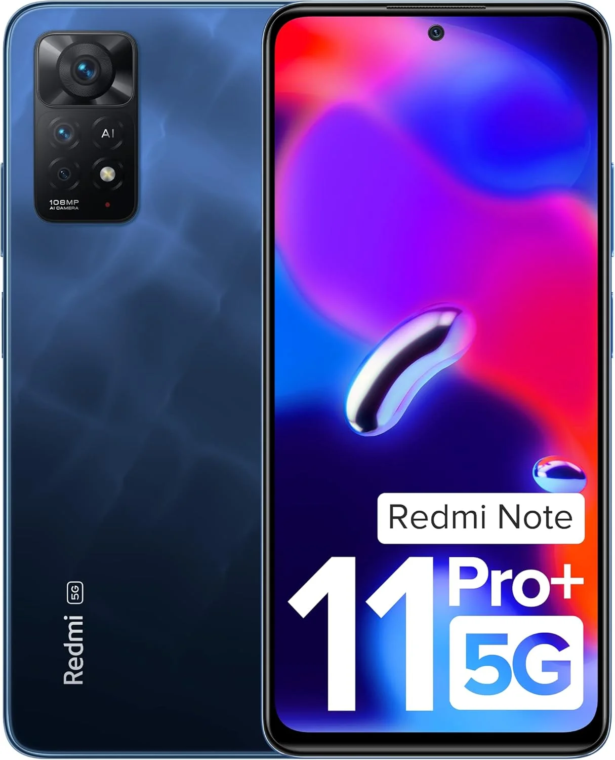 گوشی موبایل Redmi Note 11 Pro + 5G (آبی سراب، 8 گیگابایت رم، 256 گیگابایت حافظه داخلی) | شارژ توربو 67 واتی | نمایشگر 120 هرتز Super AMOLED | پیشنهادات تعویض اضافی | شارژر شامل می شود