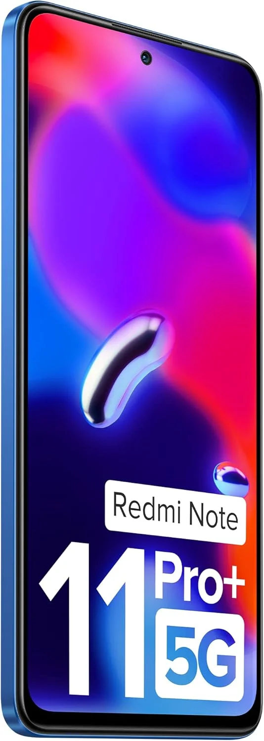 گوشی موبایل Redmi Note 11 Pro + 5G (آبی سراب، 8 گیگابایت رم، 256 گیگابایت حافظه داخلی) | شارژ توربو 67 واتی | نمایشگر 120 هرتز Super AMOLED | پیشنهادات تعویض اضافی | شارژر شامل می شود