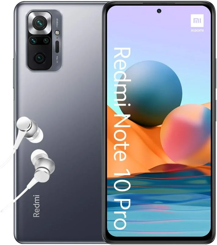گوشی موبایل شیائومی Redmi Note 10 Pro - حافظه 6+64 گیگابایت، نمایشگر 6.67 اینچی 120 هرتز AMOLED DotDisplay، پردازنده Snapdragon 732G، دوربین چهارگانه 108 مگاپیکسلی، باتری 5020 میلی آمپر، خاکستری اونیکس (نسخه انگلستان + 2 سال گارانتی)