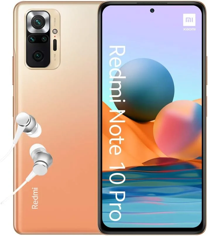 گوشی موبایل شیائومی Redmi Note 10 Pro - حافظه 128 گیگابایت + رم 6 گیگابایت، صفحه نمایش 6.67 اینچی 120 هرتز AMOLED DotDisplay، پردازنده Snapdragon 732G، دوربین چهارگانه 108 مگاپیکسلی، باتری 5020 میلی آمپر، رنگ Gradient Bronze (نسخه انگلستان + 2 سال گارانتی)