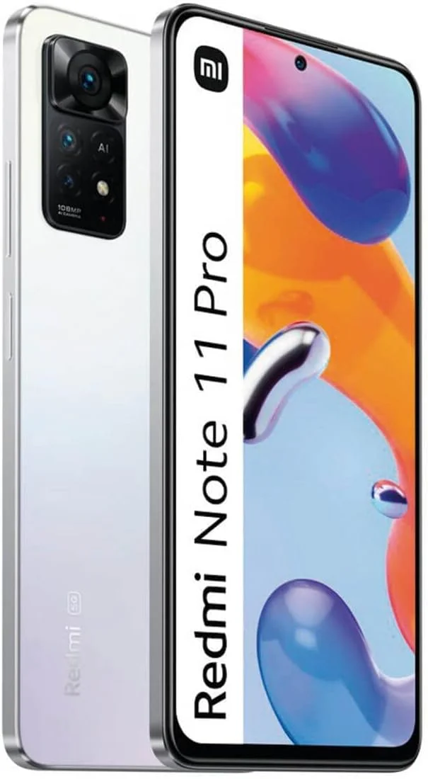 گوشی موبایل شیائومی Redmi Note 11 Pro 4G (سفید قطبی، 8 گیگابایت رم، 128 گیگابایت حافظه) - نمایشگر 120 هرتز FHD+ AMOLED DotDisplay | دوربین 108 مگاپیکسلی با دوربین ماکرو 2 مگاپیکسلی