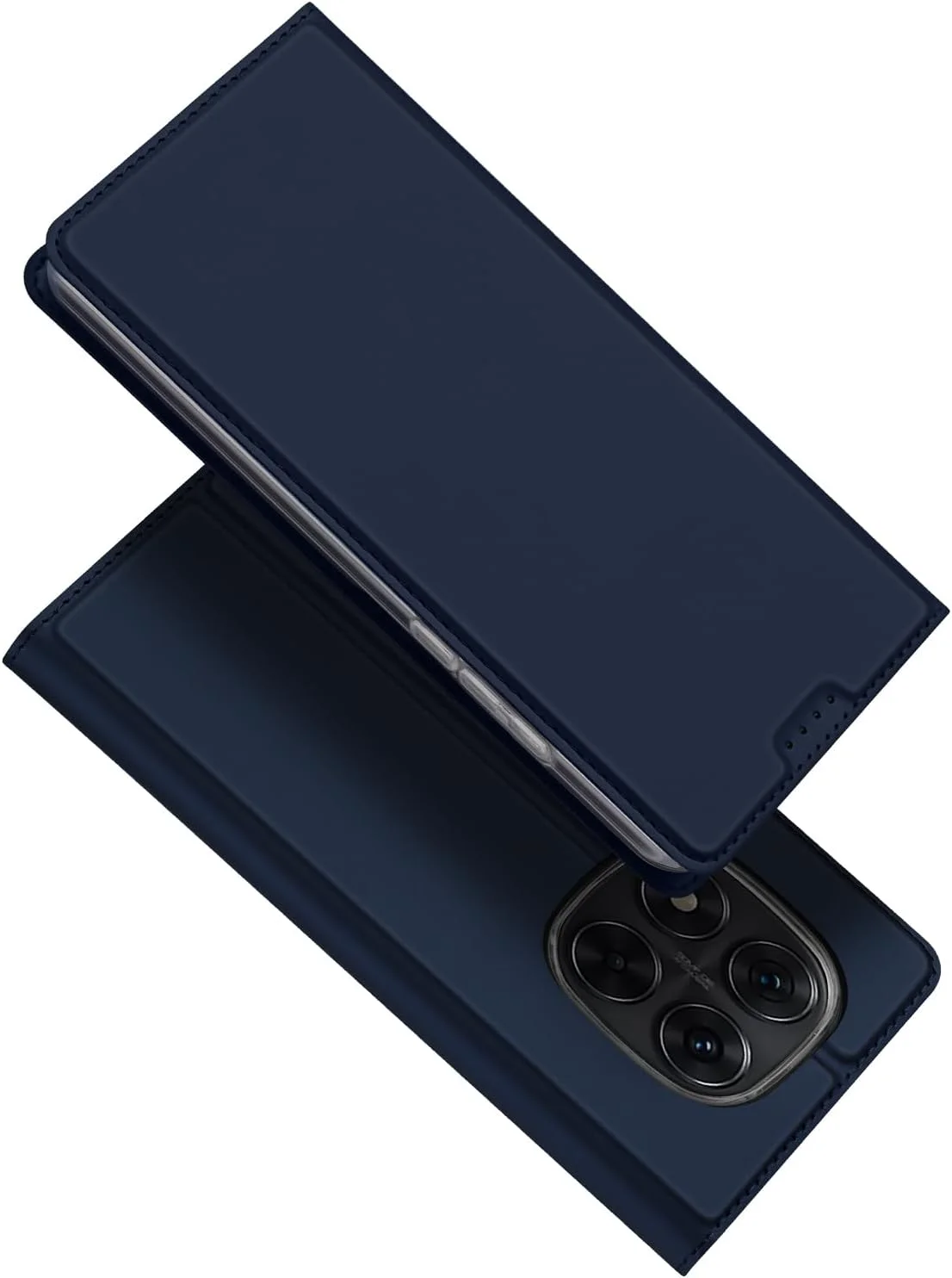 کیف چرمی سری Skin Pro DUX DUCIS برای گوشی شیائومی Redmi Note 14 Pro 5G - کیف پول چرمی باریک با جای کارت، قفل مغناطیسی، عملکرد استند و محافظت ضد ضربه - آبی