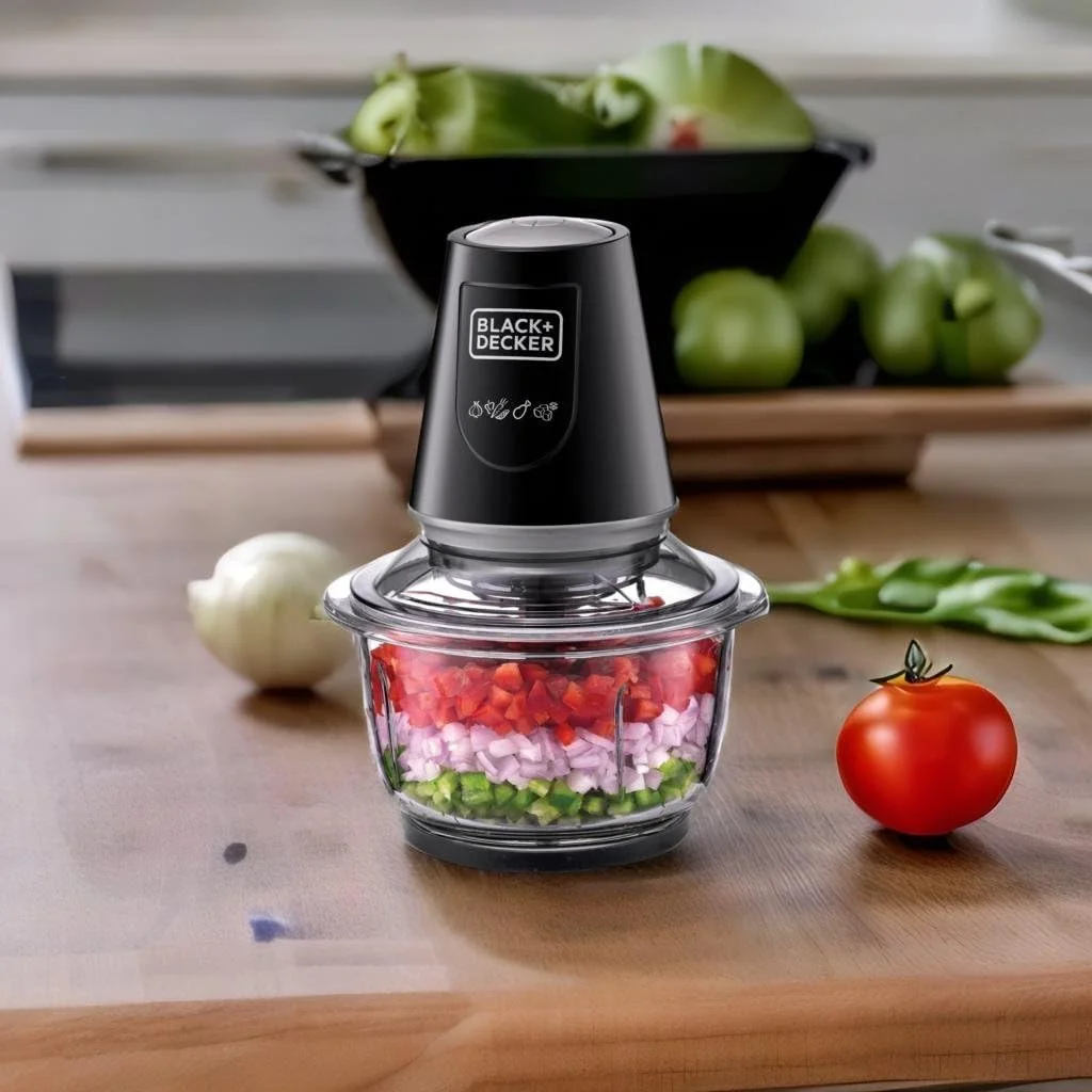 خردکن و آسیاب شیشه ای چند منظوره BLACK+DECKER، 400 وات، کاسه XXL 1.2 لیتری، سیستم 4 تیغه، سرعت پالس برای دقت، خرد کردن یخ، طراحی مشکی جمع و جور و شیک، تمیز کردن آسان، مشکی - GC400-B5 خردکن و آسیاب شیشه ای چند منظوره BLACK+DECKER، 400 وات، کاسه XXL 1.2 لیتری، سیستم 4 تیغه، سرعت پالس برای دقت، خرد کردن یخ، طراحی مشکی جمع و جور و شیک، تمیز کردن آسان، مشکی - GC400-B5
