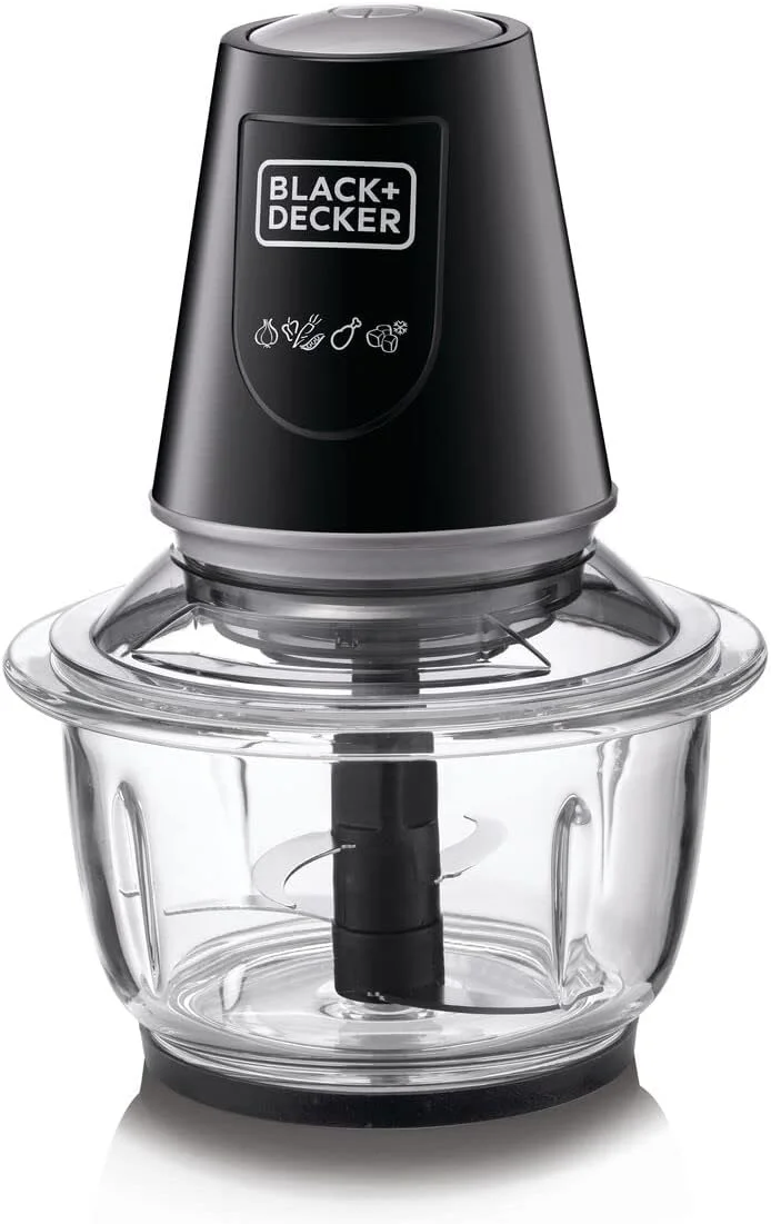 خردکن و آسیاب شیشه ای چند منظوره BLACK+DECKER، 400 وات، کاسه XXL 1.2 لیتری، سیستم 4 تیغه، سرعت پالس برای دقت، خرد کردن یخ، طراحی مشکی جمع و جور و شیک، تمیز کردن آسان، مشکی - GC400-B5 خردکن و آسیاب شیشه ای چند منظوره BLACK+DECKER، 400 وات، کاسه XXL 1.2 لیتری، سیستم 4 تیغه، سرعت پالس برای دقت، خرد کردن یخ، طراحی مشکی جمع و جور و شیک، تمیز کردن آسان، مشکی - GC400-B5