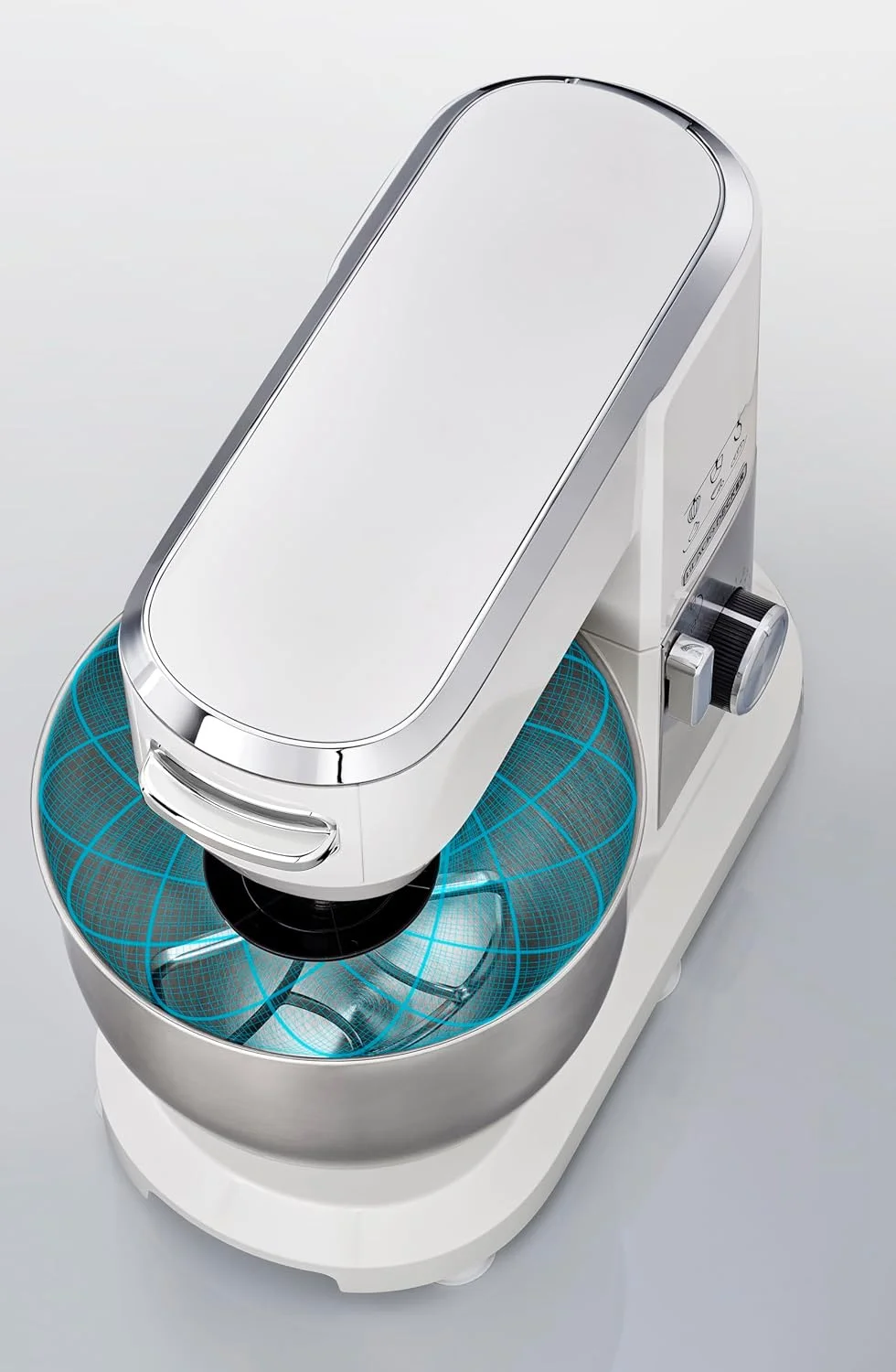 میکسر ایستاده بلک اند دکر، 1000 وات، کاسه استیل 6 لیتری، 10 سرعت + پالس، عملکرد سیاره ای، دارای قلاب خمیر، همزن، سری های همزن سیمی، سر کج شونده، برای پخت و ورز دادن، سفید - MKM100-B