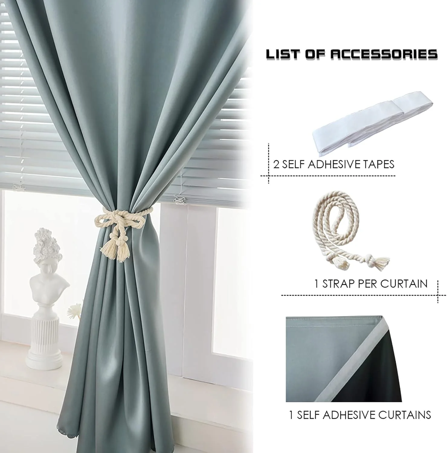 پرده های خود چسب قابل حمل 100% بلک اوت AJAZZ، نصب آسان و ساده، مناسب اتاق خواب، پنجره، عایق حرارتی، تیره کننده اتاق، مشکی، کوچک، تک بسته ای پرده های خود چسب قابل حمل 100% بلک اوت AJAZZ، نصب آسان و ساده، مناسب اتاق خواب، پنجره، عایق حرارتی، تیره کننده اتاق، مشکی، کوچک، تک بسته ای