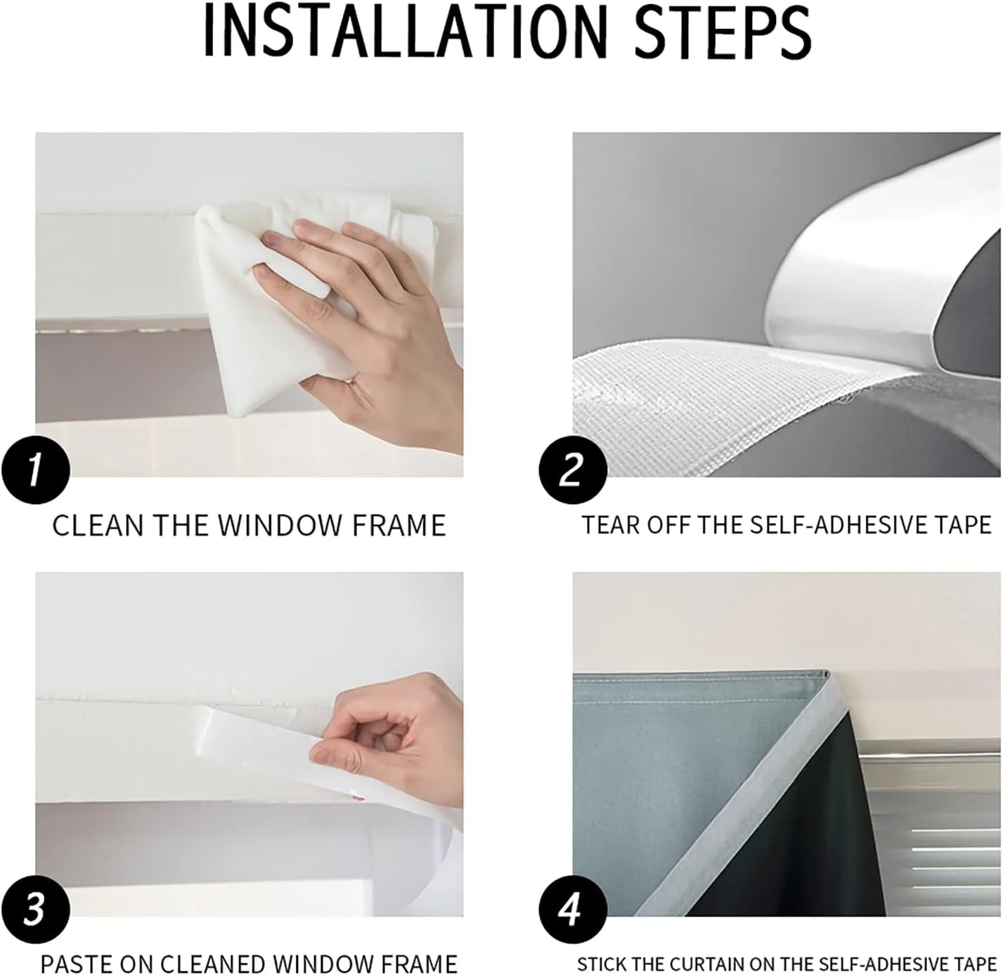 پرده های خود چسب قابل حمل 100% بلک اوت AJAZZ، نصب آسان و ساده، مناسب اتاق خواب، پنجره، عایق حرارتی، تیره کننده اتاق، مشکی، کوچک، تک بسته ای پرده های خود چسب قابل حمل 100% بلک اوت AJAZZ، نصب آسان و ساده، مناسب اتاق خواب، پنجره، عایق حرارتی، تیره کننده اتاق، مشکی، کوچک، تک بسته ای