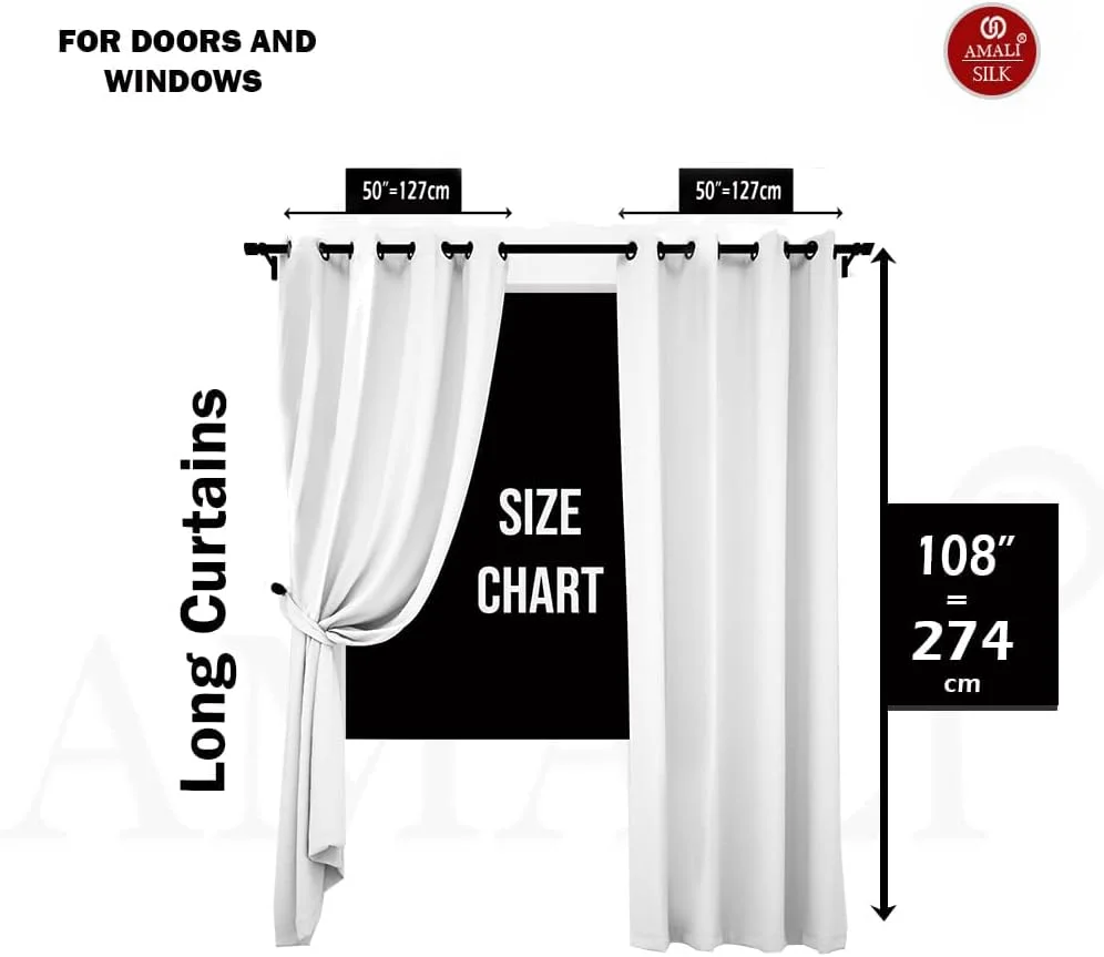 پرده های خاموشی سلطنتی آملی، ست 2 پنلی، 16 حلقه، اندازه (طول 274 x عرض 132) سانتی متر) برای دکوراسیون اتاق نشیمن یا کاهش نویز پنجره اتاق خواب و مسدود کردن نور پرده های خاموشی سلطنتی آملی، ست 2 پنلی، 16 حلقه، اندازه (طول 274 x عرض 132) سانتی متر) برای دکوراسیون اتاق نشیمن یا کاهش نویز پنجره اتاق خواب و مسدود کردن نور