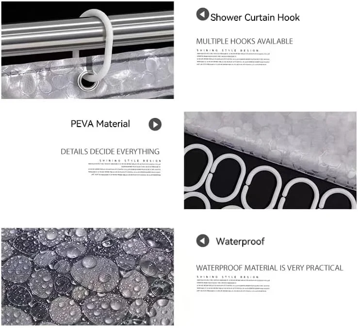 آستر پرده حمام شفاف EVA BananaHome، 180x180 سانتی متر، پرده داخلی سبک وزن پلاستیکی برای حمام و نمایشگاه دوش با حلقه های فلزی ضد زنگ و آهنرباهای وزنی (1، سنگریزه، 180x180 سانتی متر) آستر پرده حمام شفاف EVA BananaHome، 180x180 سانتی متر، پرده داخلی سبک وزن پلاستیکی برای حمام و نمایشگاه دوش با حلقه های فلزی ضد زنگ و آهنرباهای وزنی (1، سنگریزه، 180x180 سانتی متر)