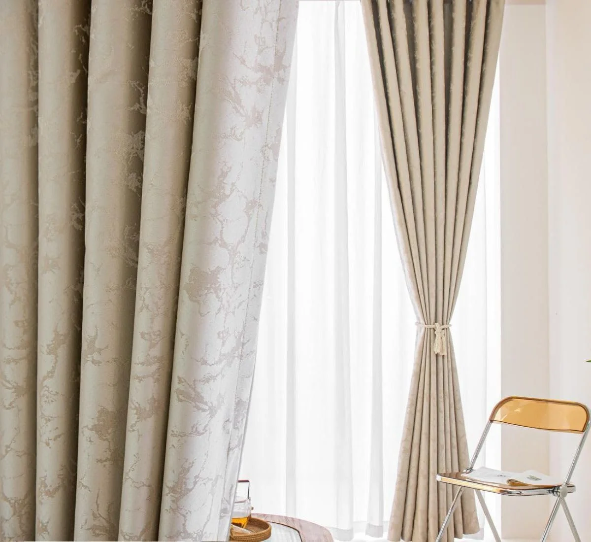 پرده اتاق خواب مسدود کننده نور، بسته 2 عددی پرده پنجره (بژ، عرض 200 x ارتفاع 270 سانتی متر) پرده اتاق خواب مسدود کننده نور، بسته 2 عددی پرده پنجره (بژ، عرض 200 x ارتفاع 270 سانتی متر)