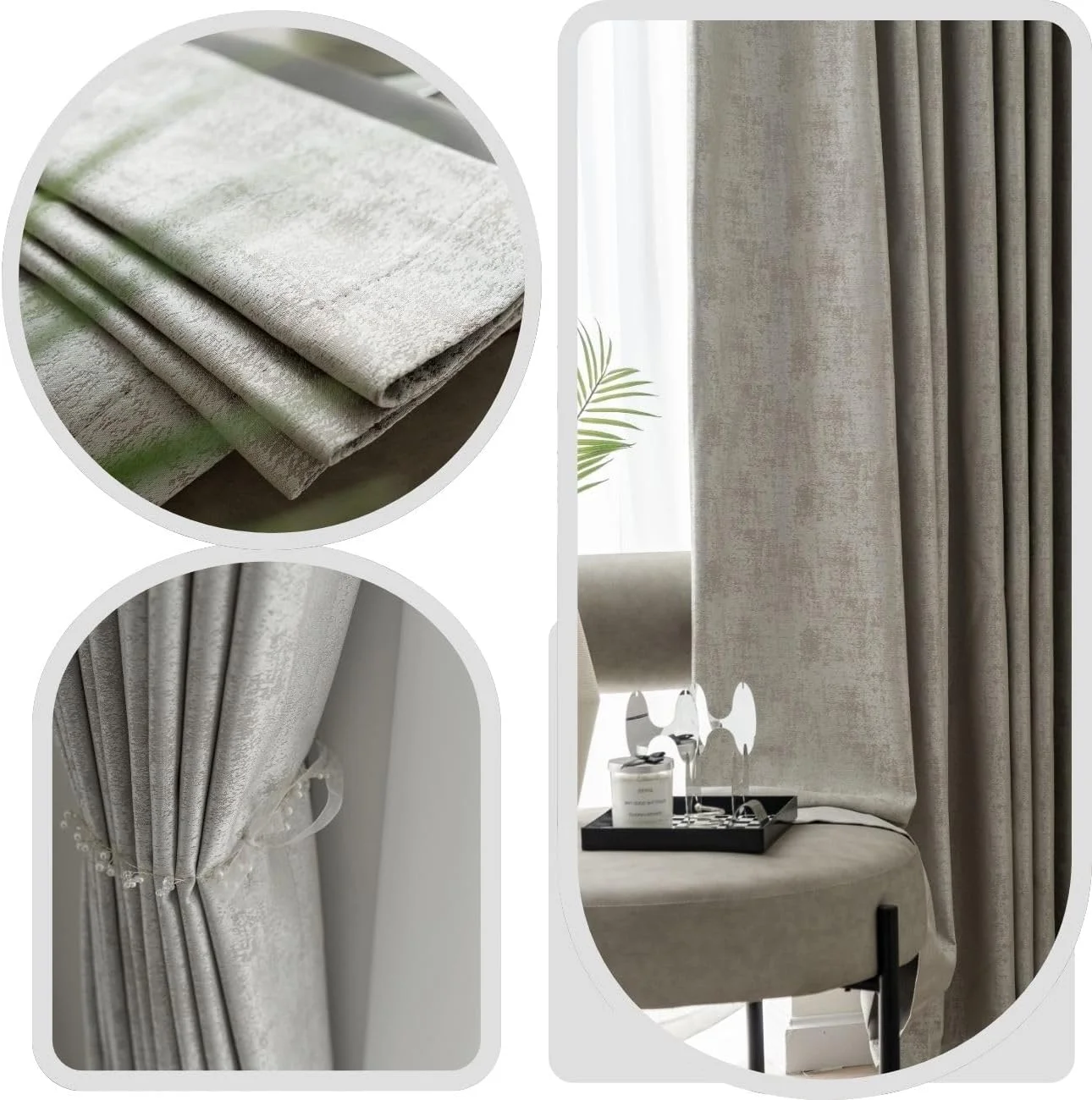 پرده های بلک اوت 2 تکه، تاریک کننده اتاق برای خواب بهتر، کرم، ارتفاع 300x عرض 270 سانتی متر، دارای قلاب پرده های بلک اوت 2 تکه، تاریک کننده اتاق برای خواب بهتر، کرم، ارتفاع 300x عرض 270 سانتی متر، دارای قلاب