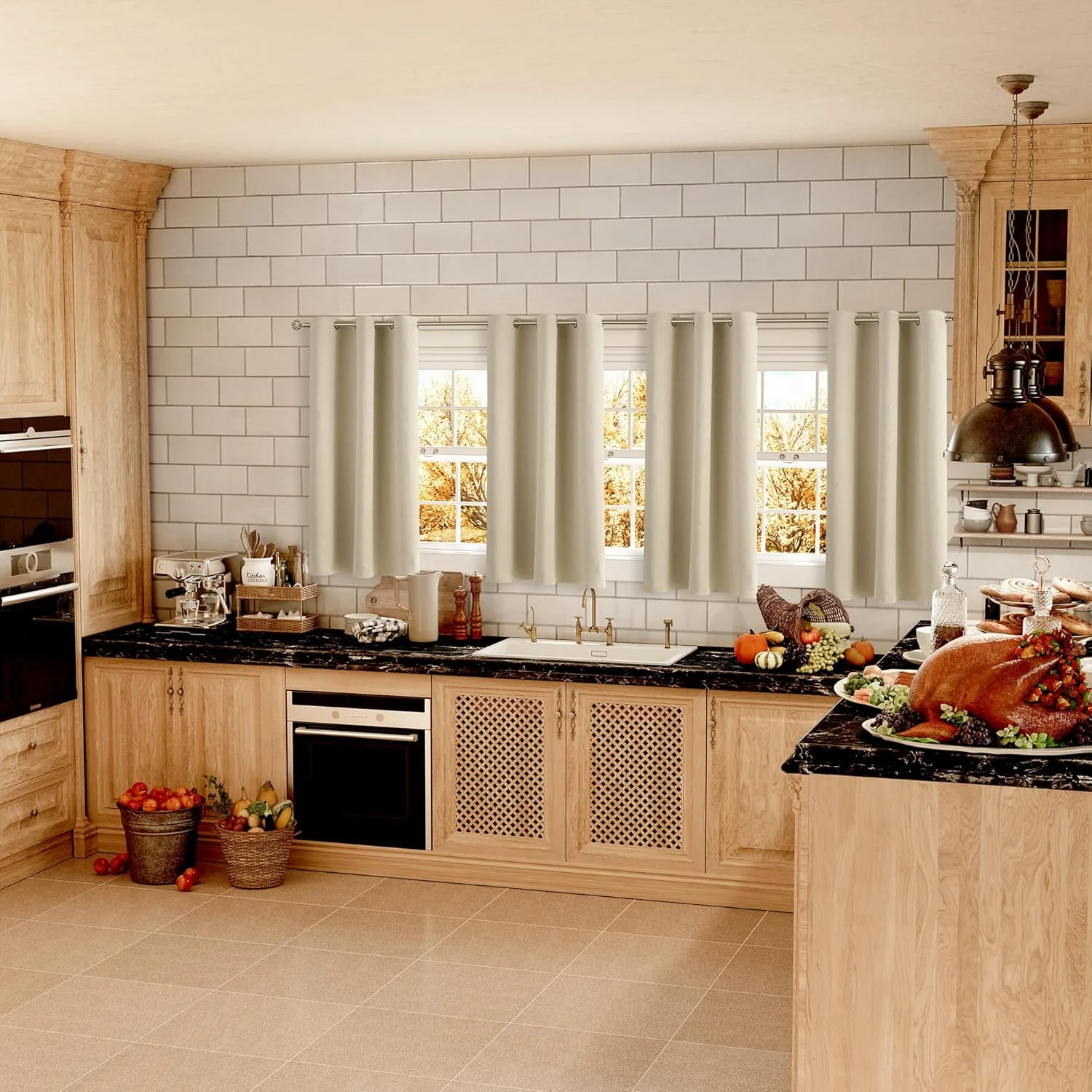 پرده های کوتاه کرم بژ مسدود کننده نور اتاق BGment برای پنجره های کوچک، 96.52 در 114.3 سانتی متر، مجموعه دو تایی عایق حرارتی، پرده های مسدود کننده نور خورشید برای آشپزخانه و اتاق خواب پرده های کوتاه کرم بژ مسدود کننده نور اتاق BGment برای پنجره های کوچک، 96.52 در 114.3 سانتی متر، مجموعه دو تایی عایق حرارتی، پرده های مسدود کننده نور خورشید برای آشپزخانه و اتاق خواب