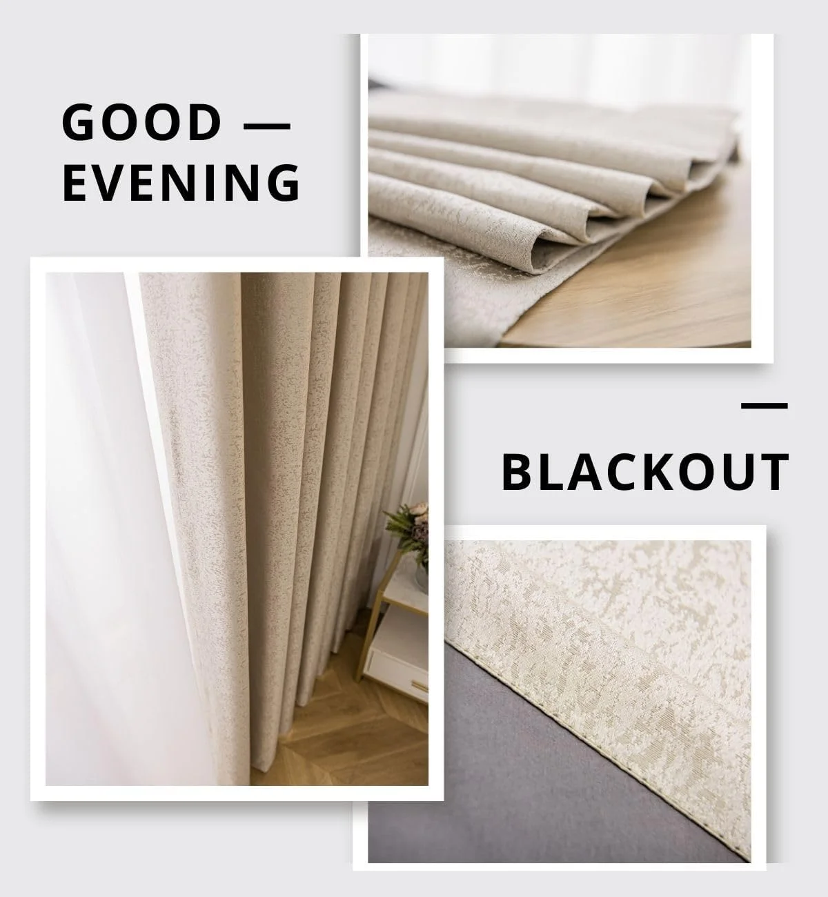 پرده های خاموشی سبک سینمایی خانگی، دو پنل، کرم، ارتفاع 270x عرض 150 سانتی متر، پانچ پرده های خاموشی سبک سینمایی خانگی، دو پنل، کرم، ارتفاع 270x عرض 150 سانتی متر، پانچ