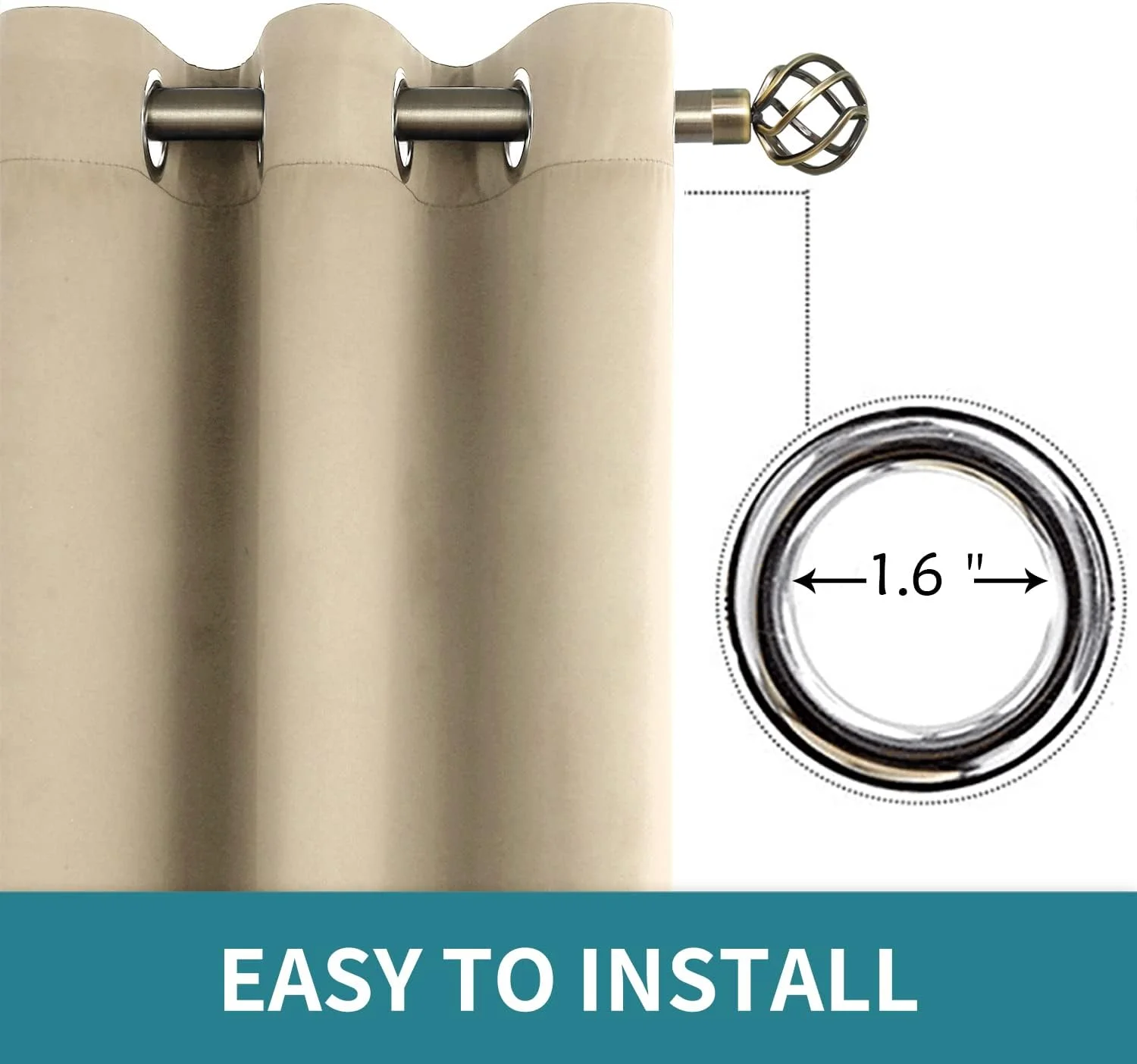 پرده های کوتاه کرم بژ مسدود کننده نور اتاق BGment برای پنجره های کوچک، 96.52 در 114.3 سانتی متر، مجموعه دو تایی عایق حرارتی، پرده های مسدود کننده نور خورشید برای آشپزخانه و اتاق خواب پرده های کوتاه کرم بژ مسدود کننده نور اتاق BGment برای پنجره های کوچک، 96.52 در 114.3 سانتی متر، مجموعه دو تایی عایق حرارتی، پرده های مسدود کننده نور خورشید برای آشپزخانه و اتاق خواب