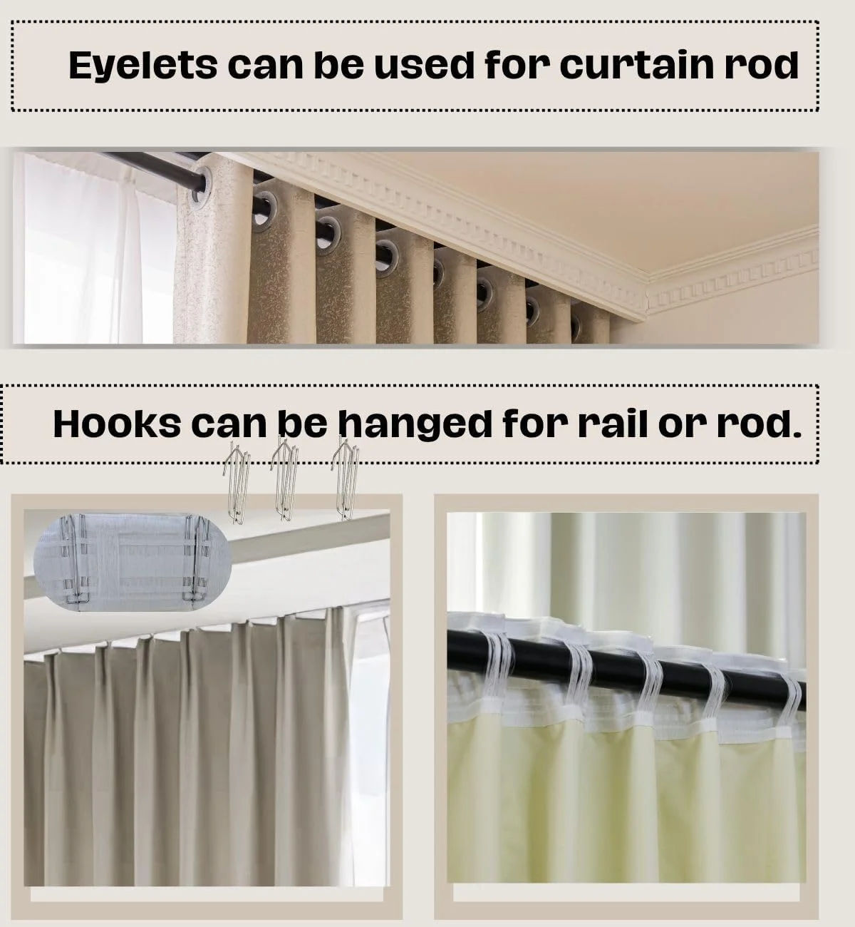 پرده های خاموشی سبک سینمایی خانگی، دو پنل، کرم، ارتفاع 270x عرض 150 سانتی متر، پانچ پرده های خاموشی سبک سینمایی خانگی، دو پنل، کرم، ارتفاع 270x عرض 150 سانتی متر، پانچ