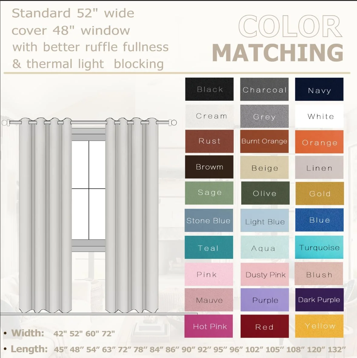 پرده های خاموشی سرمه ای 213 سانتی متری برای اتاق خواب، مجموعه 2 پانل، پرده های حرارتی عایق، پرده های تاریک کننده اتاق، پرده های حلقه ای برای اتاق نشیمن پسرانه، 132x213 سانتی متر، آبی تیره پرده های خاموشی سرمه ای 213 سانتی متری برای اتاق خواب، مجموعه 2 پانل، پرده های حرارتی عایق، پرده های تاریک کننده اتاق، پرده های حلقه ای برای اتاق نشیمن پسرانه، 132x213 سانتی متر، آبی تیره