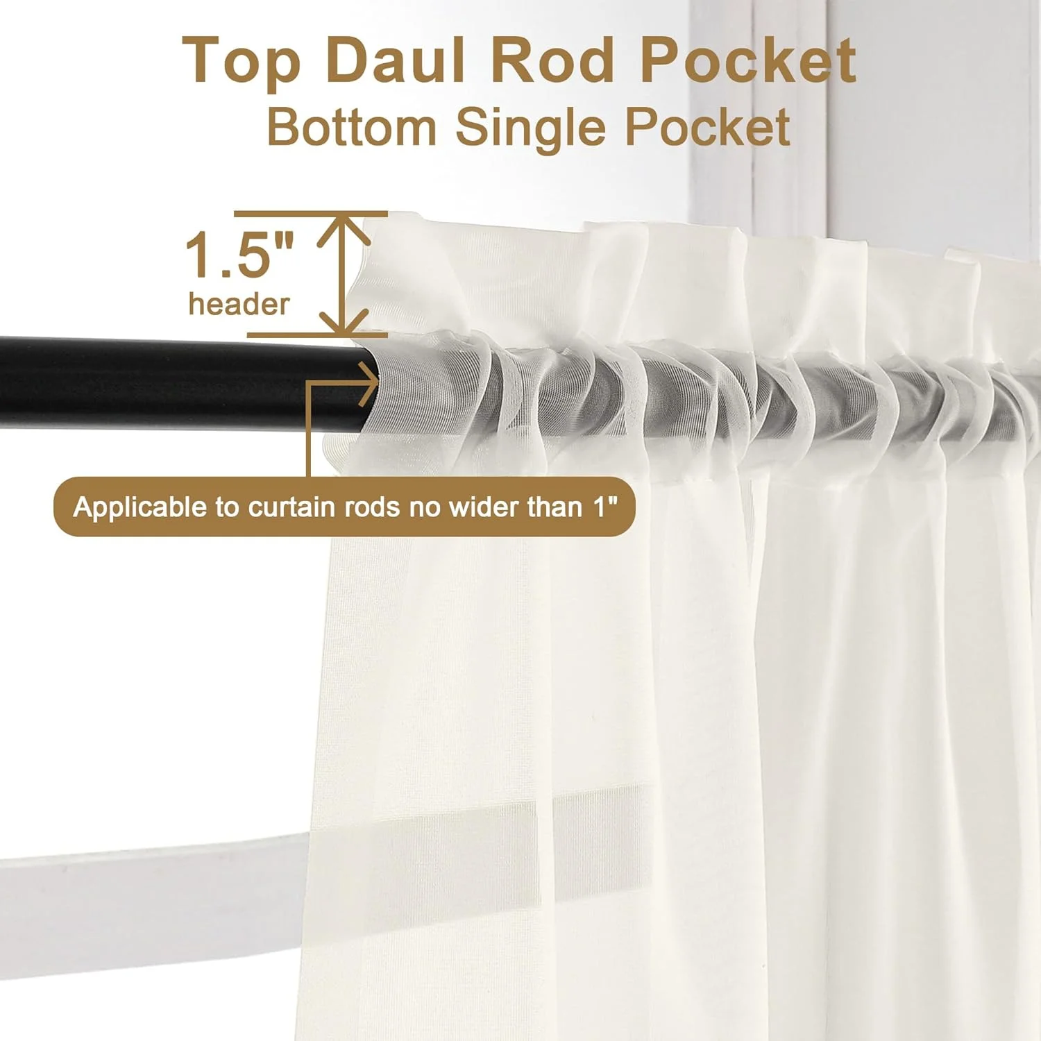 پرده های حریر بلند عاجی Chyhomenyc، طول 274 سانتی متر، 2 عدد، پرده های نازک با جیب میله ای، مناسب برای هتل/عروسی/مهمانی/اتاق خواب/سایبان، 106Wx274L سانتی متر، طول 2.7 متر پرده های حریر بلند عاجی Chyhomenyc، طول 274 سانتی متر، 2 عدد، پرده های نازک با جیب میله ای، مناسب برای هتل/عروسی/مهمانی/اتاق خواب/سایبان، 106Wx274L سانتی متر، طول 2.7 متر