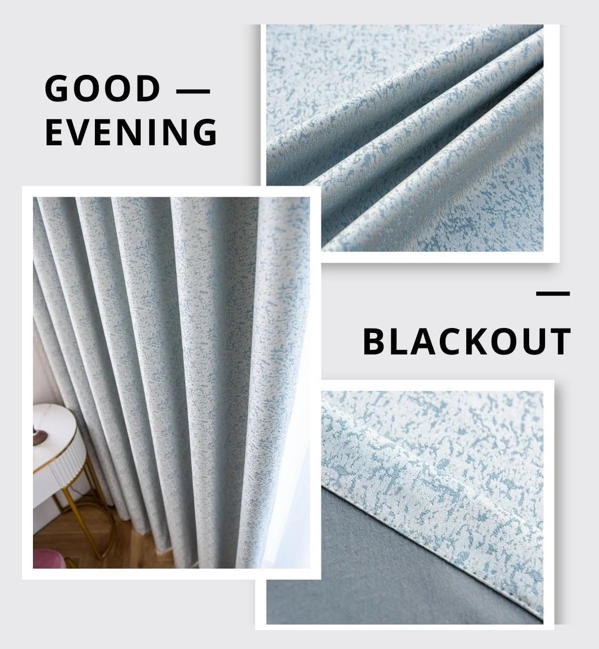 پرده های خاموشی اتاق خواب به سبک کرم، تاریک کننده اتاق و ایجاد فضای سینمایی، آبی L250xW135cm حلقه دار پرده های خاموشی اتاق خواب به سبک کرم، تاریک کننده اتاق و ایجاد فضای سینمایی، آبی L250xW135cm حلقه دار