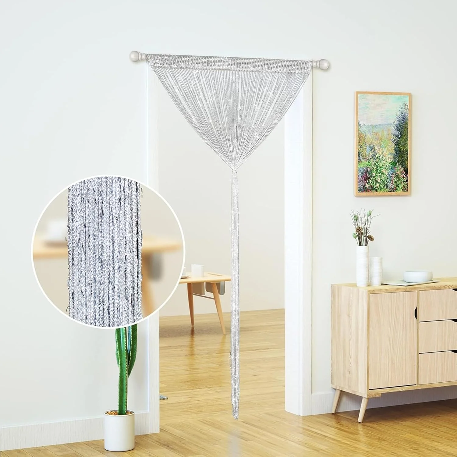 پرده رشته ای برای درب ورودی، پرده های مهره ای اکلیلی، پرده های درخشان مهره ای، آویز لباسشویی کمد باز، پرده پنجره مهره ای درخشان هیپی (نقره ای، 100×200 سانتی متر) پرده رشته ای برای درب ورودی، پرده های مهره ای اکلیلی، پرده های درخشان مهره ای، آویز لباسشویی کمد باز، پرده پنجره مهره ای درخشان هیپی (نقره ای، 100×200 سانتی متر)