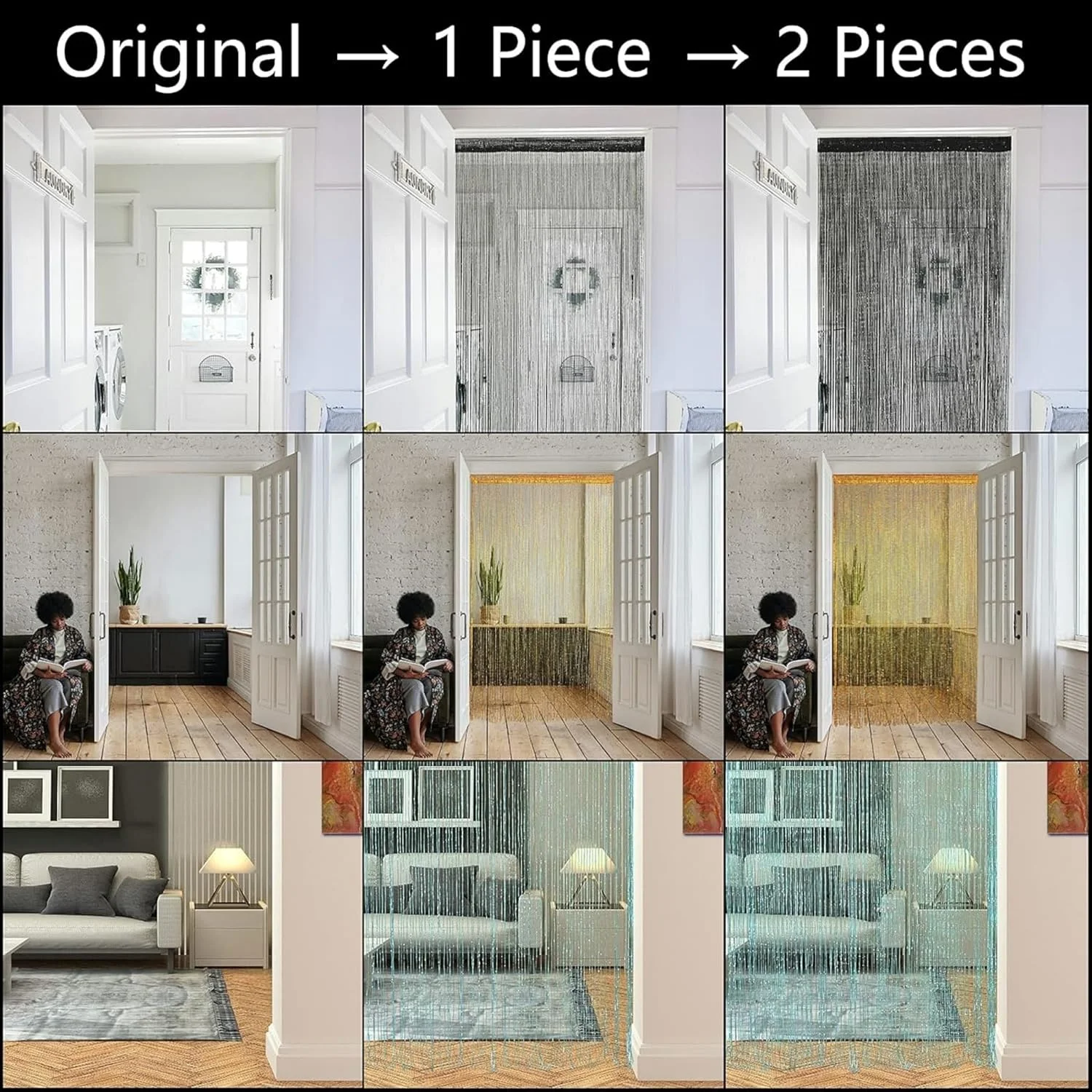 پرده رشته ای برای درب ورودی، پرده های مهره ای اکلیلی، پرده های درخشان مهره ای، آویز لباسشویی کمد باز، پرده پنجره مهره ای درخشان هیپی (نقره ای، 100×200 سانتی متر) پرده رشته ای برای درب ورودی، پرده های مهره ای اکلیلی، پرده های درخشان مهره ای، آویز لباسشویی کمد باز، پرده پنجره مهره ای درخشان هیپی (نقره ای، 100×200 سانتی متر)