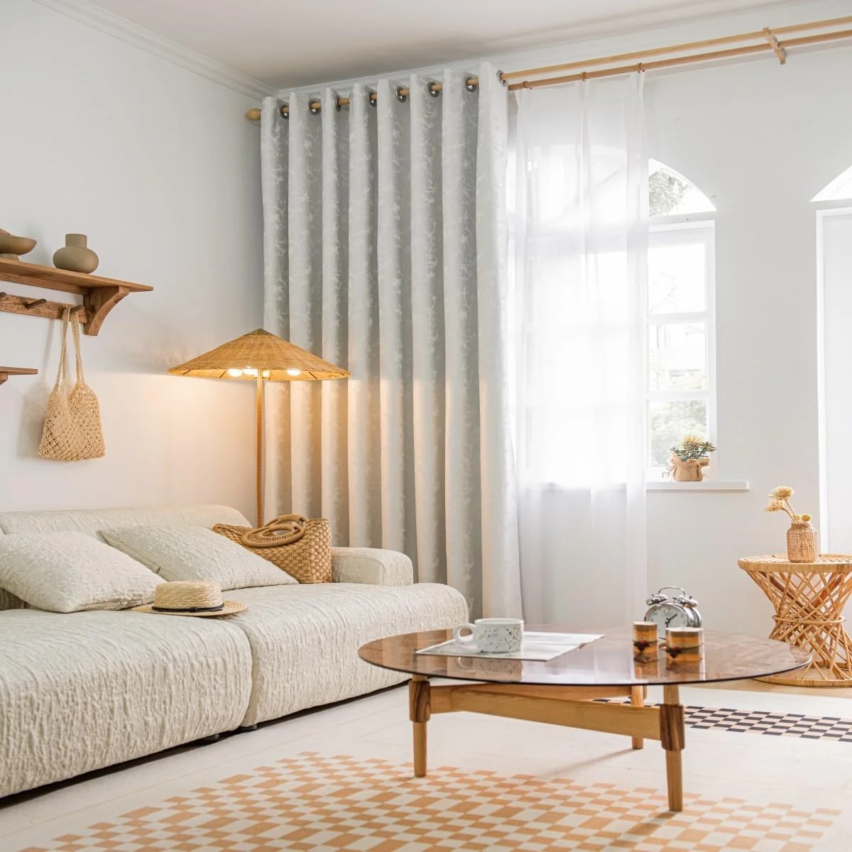 پرده های بلک اوت برای اتاق خواب و هتل، 2 عدد، سفید، طول 250x عرض 135 سانتی متر، دارای قلاب پرده های بلک اوت برای اتاق خواب و هتل، 2 عدد، سفید، طول 250x عرض 135 سانتی متر، دارای قلاب