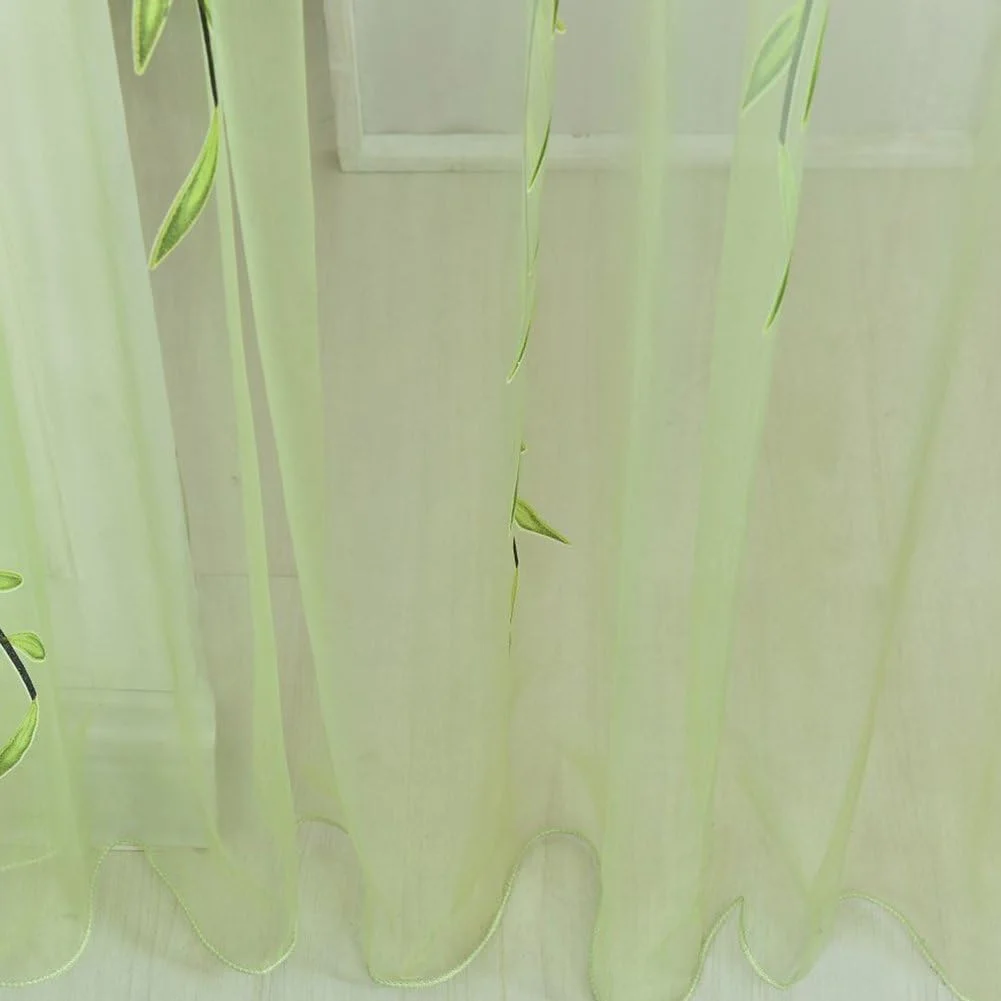 پرده حریر Cutefly، دو تکه، طرح برگ بید، رنگ سبز روشن، مناسب پنجره اتاق، ابعاد 100x200 سانتی متر پرده حریر Cutefly، دو تکه، طرح برگ بید، رنگ سبز روشن، مناسب پنجره اتاق، ابعاد 100x200 سانتی متر