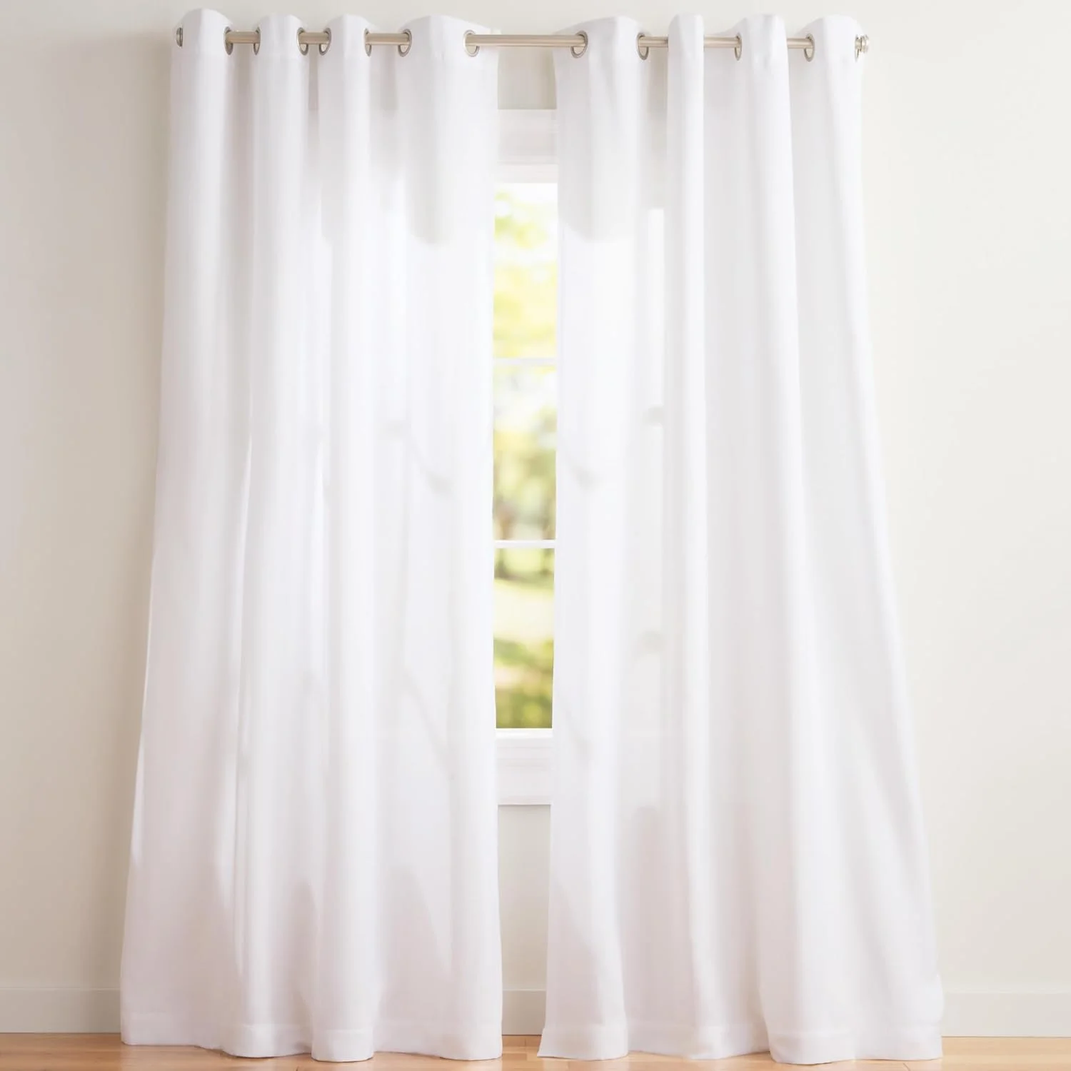 پرده های انحصاری منزل مدل Loha Linen، دو عدد پنل پرده پنجره، 137x274 سانتی متر، سفید زمستانی