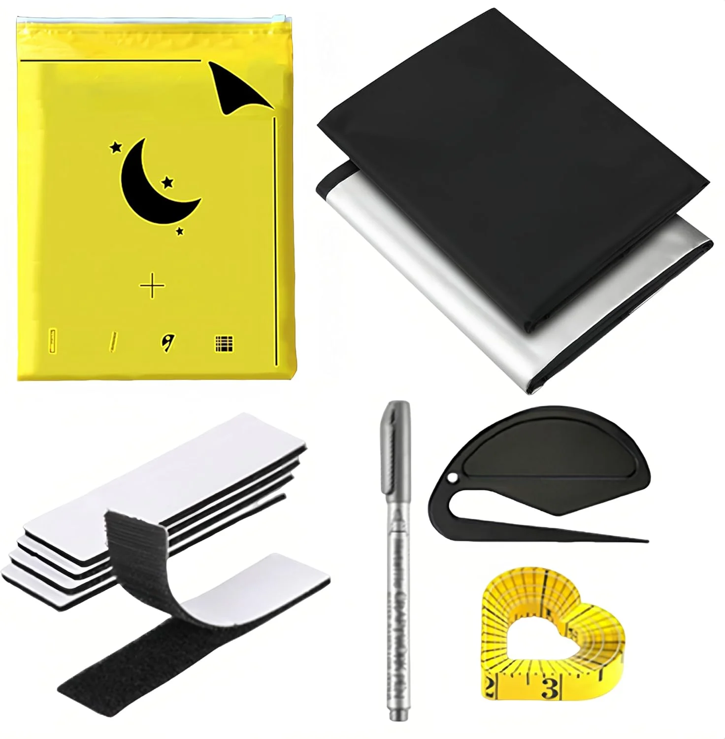 پرده بلک اوت قابل حمل آکسفورد گورگسکید - مسدود کننده نور و اشعه ماوراء بنفش، 1.45x2 متر، قابل تنظیم DIY با چسب Velcro، بدون نیاز به دریل و چسباندن، همراه با کیف مسافرتی، برای اتاق خواب، RV، خوابگاه، خانه