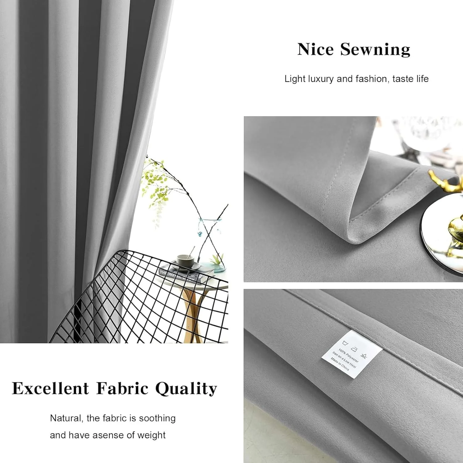 پرده های خاموشی هاهامیا برای اتاق خواب و اتاق نشیمن - مجموعه 2 پانل پرده های عایق حرارتی تیره کننده اتاق، پرده های پنجره ای پانچ شده (خاکستری روشن، عرض 150 x ارتفاع 270 سانتی متر، 2 عدد) پرده های خاموشی هاهامیا برای اتاق خواب و اتاق نشیمن - مجموعه 2 پانل پرده های عایق حرارتی تیره کننده اتاق، پرده های پنجره ای پانچ شده (خاکستری روشن، عرض 150 x ارتفاع 270 سانتی متر، 2 عدد)