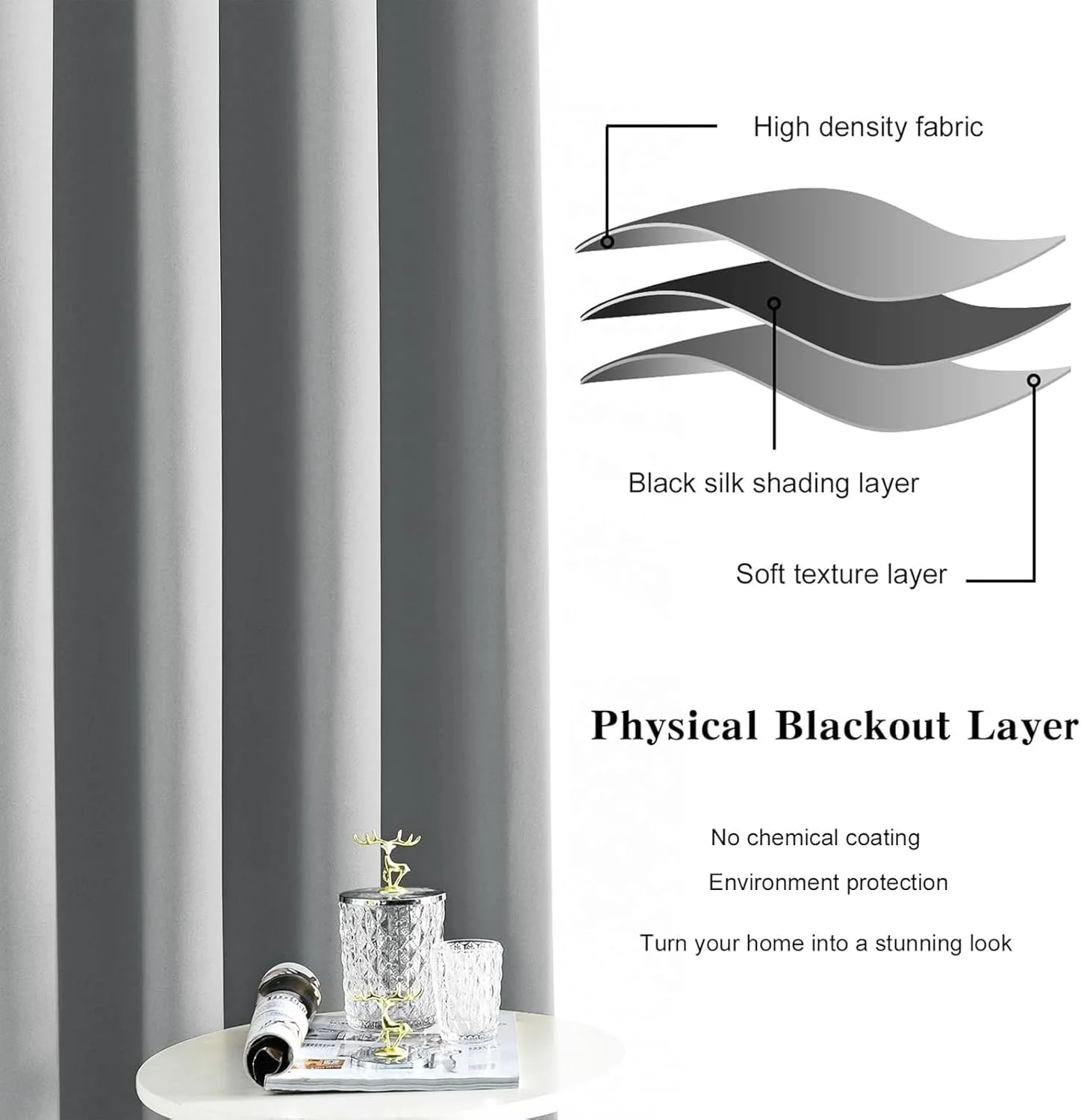 پرده های خاموشی هاهامیا برای اتاق خواب و اتاق نشیمن - مجموعه 2 پانل پرده های عایق حرارتی تیره کننده اتاق، پرده های پنجره ای پانچ شده (خاکستری روشن، عرض 150 x ارتفاع 270 سانتی متر، 2 عدد) پرده های خاموشی هاهامیا برای اتاق خواب و اتاق نشیمن - مجموعه 2 پانل پرده های عایق حرارتی تیره کننده اتاق، پرده های پنجره ای پانچ شده (خاکستری روشن، عرض 150 x ارتفاع 270 سانتی متر، 2 عدد)