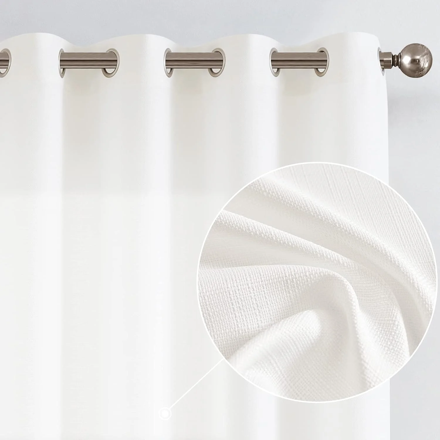 پرده های کتانی با بافت غیررسمی JINCHAN برای اتاق نشیمن، پرده های فیلتر کننده نور با حلقه های فلزی در بالا، پانل های پرده ای برای اتاق خواب، 2 عدد (127x244 سانتی متر، سفید) پرده های کتانی با بافت غیررسمی JINCHAN برای اتاق نشیمن، پرده های فیلتر کننده نور با حلقه های فلزی در بالا، پانل های پرده ای برای اتاق خواب، 2 عدد (127x244 سانتی متر، سفید)