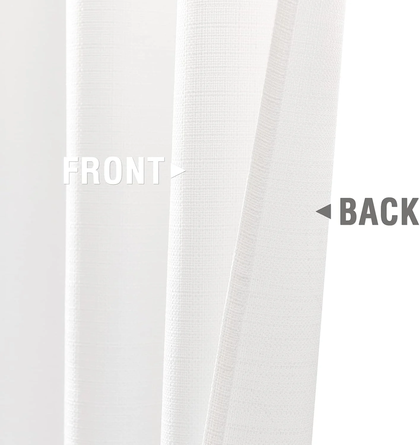 پرده های کتانی با بافت غیررسمی JINCHAN برای اتاق نشیمن، پرده های فیلتر کننده نور با حلقه های فلزی در بالا، پانل های پرده ای برای اتاق خواب، 2 عدد (127x244 سانتی متر، سفید)