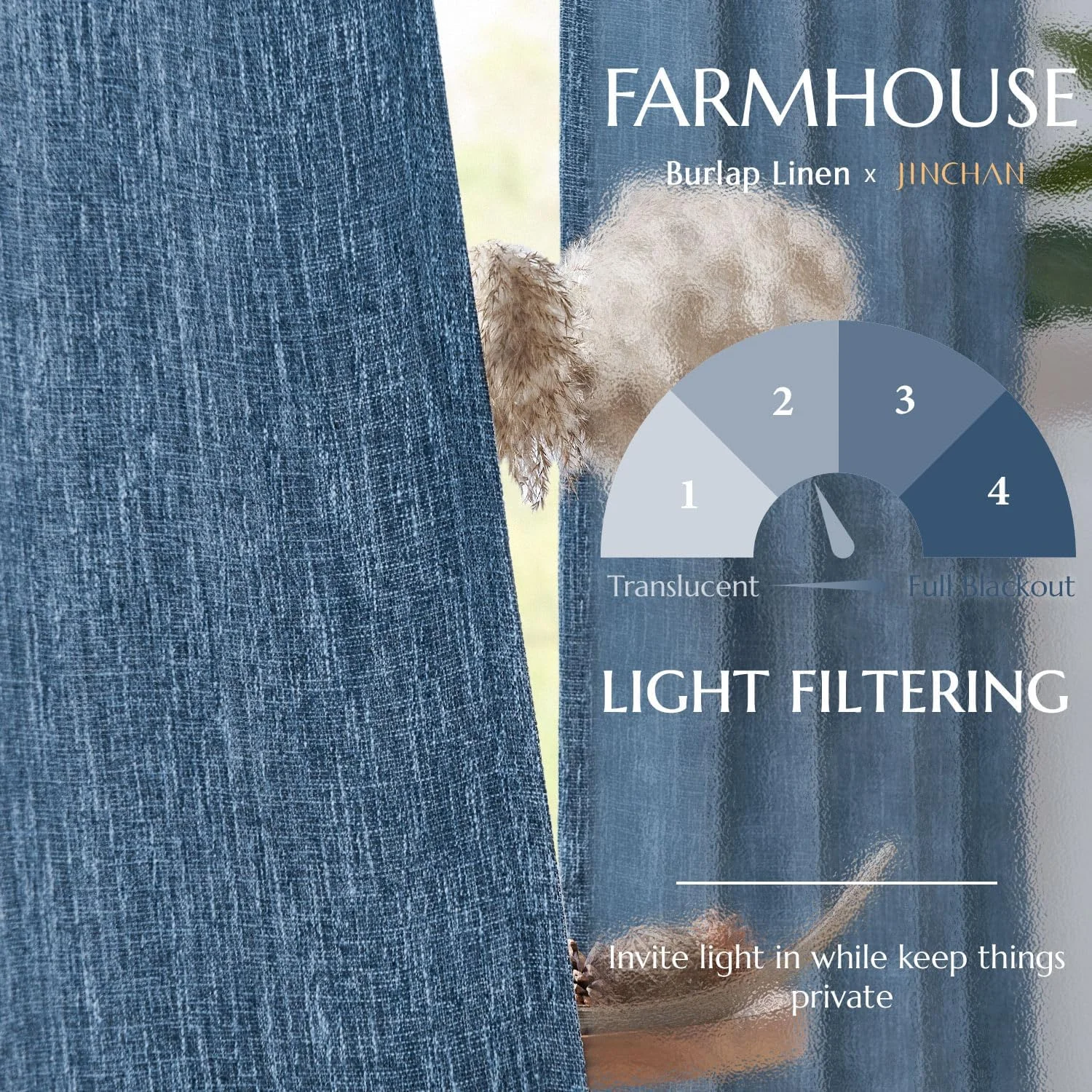 پرده های طرح گونی JINCHAN، طول 213 سانتی متر، پرده بافت دار برای اتاق نشیمن، پرده های فیلتر کننده نور، پرده های خانه روستایی، پرده های جیبی میله ای برای اتاق خواب، 2 پنل، پرده های آبی پرده های طرح گونی JINCHAN، طول 213 سانتی متر، پرده بافت دار برای اتاق نشیمن، پرده های فیلتر کننده نور، پرده های خانه روستایی، پرده های جیبی میله ای برای اتاق خواب، 2 پنل، پرده های آبی