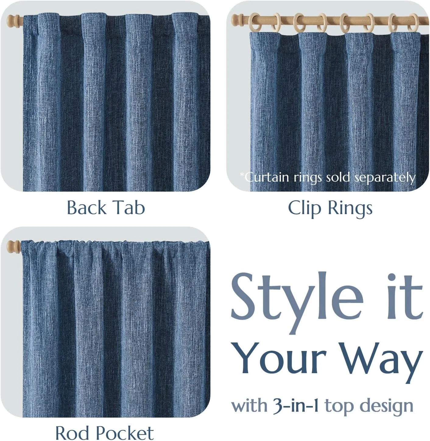 پرده های طرح گونی JINCHAN، طول 213 سانتی متر، پرده بافت دار برای اتاق نشیمن، پرده های فیلتر کننده نور، پرده های خانه روستایی، پرده های جیبی میله ای برای اتاق خواب، 2 پنل، پرده های آبی پرده های طرح گونی JINCHAN، طول 213 سانتی متر، پرده بافت دار برای اتاق نشیمن، پرده های فیلتر کننده نور، پرده های خانه روستایی، پرده های جیبی میله ای برای اتاق خواب، 2 پنل، پرده های آبی