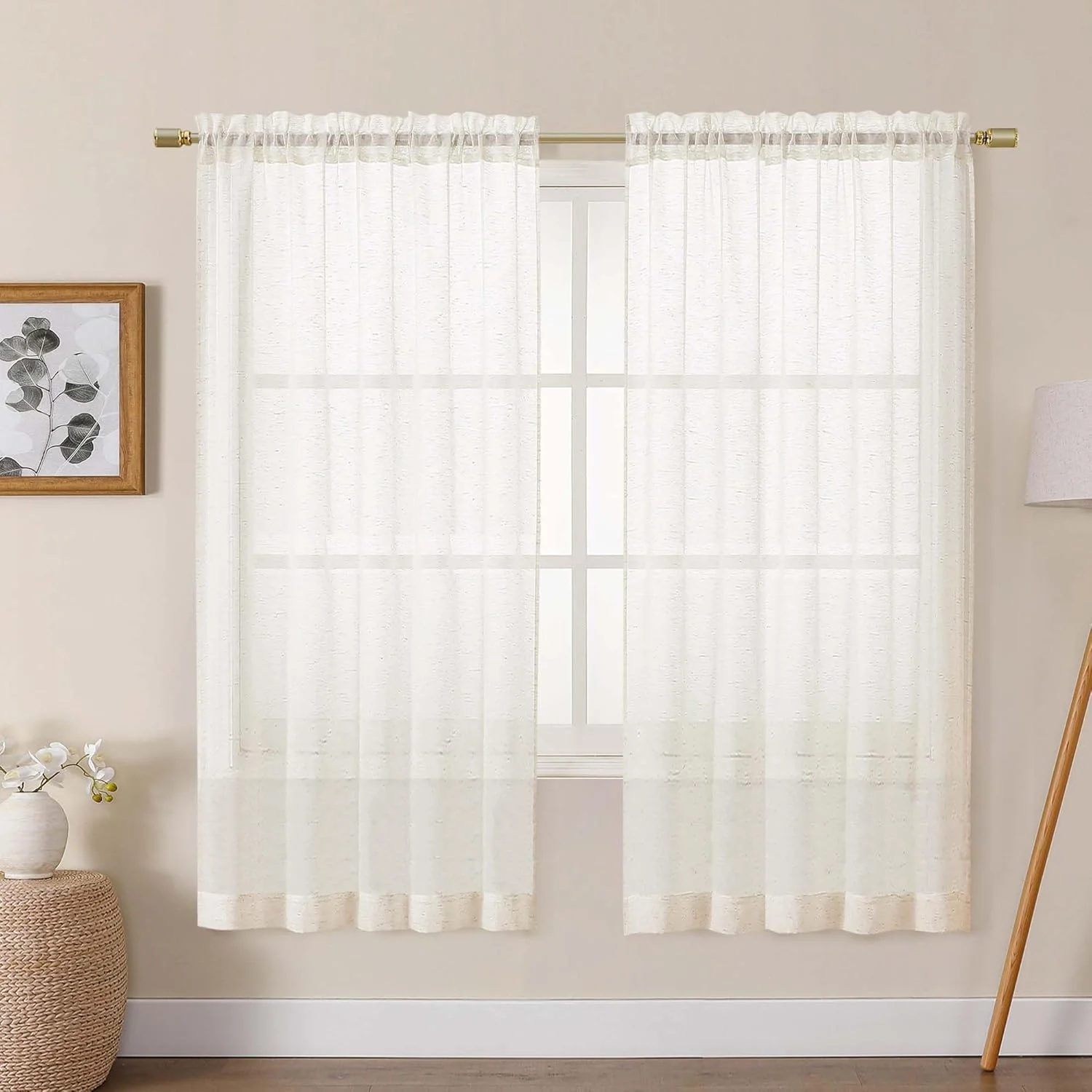 پرده های حریر Lecloud طول 160 سانتی متر، مجموعه 2 پانل، پرده های بافت دار ترکیبی از کتان طبیعی برای اتاق خواب/اتاق نشیمن، پرده های پنجره ای خانه روستایی با جیب میله دوتایی، هر پانل 106 سانتی متر عرض × 160 سانتی متر طول پرده های حریر Lecloud طول 160 سانتی متر، مجموعه 2 پانل، پرده های بافت دار ترکیبی از کتان طبیعی برای اتاق خواب/اتاق نشیمن، پرده های پنجره ای خانه روستایی با جیب میله دوتایی، هر پانل 106 سانتی متر عرض × 160 سانتی متر طول