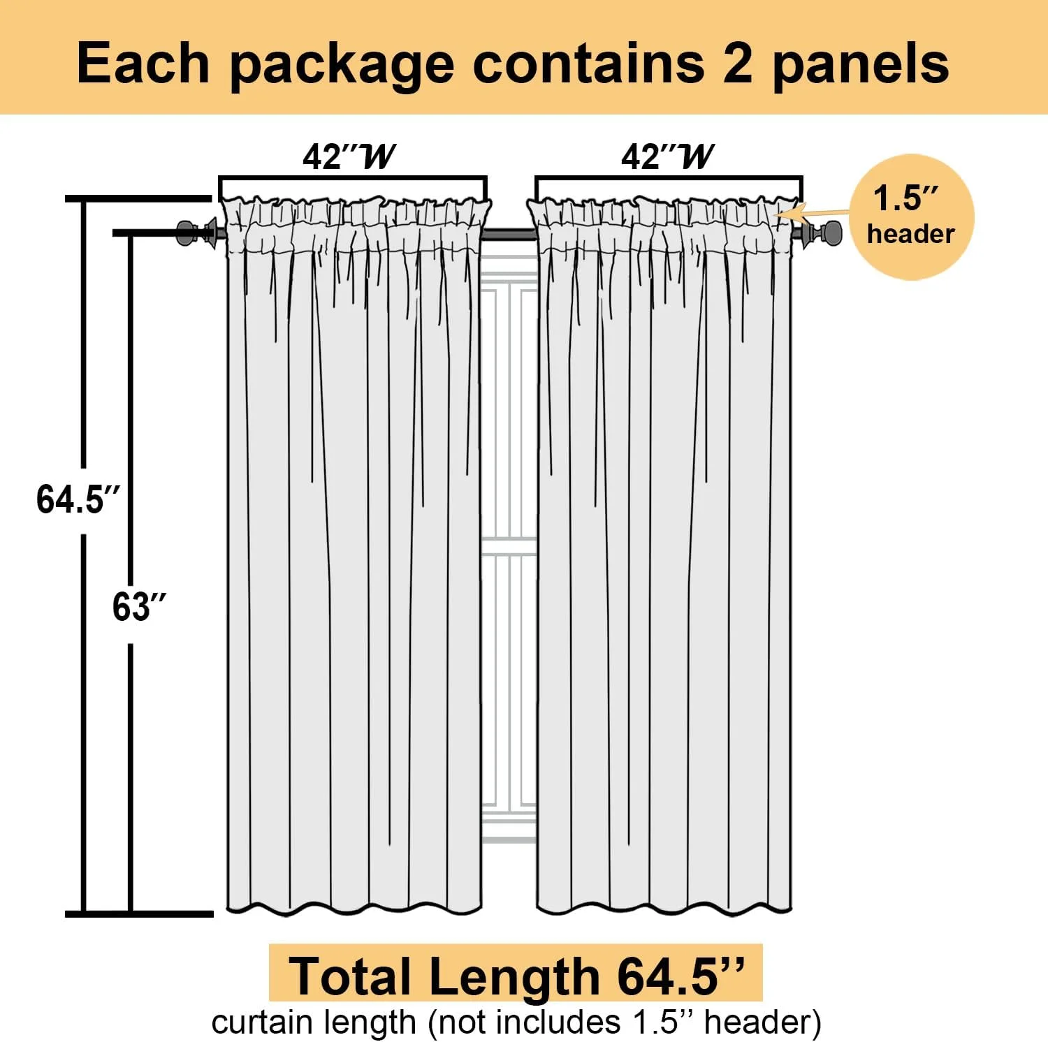 پرده های حریر Lecloud طول 160 سانتی متر، مجموعه 2 پانل، پرده های بافت دار ترکیبی از کتان طبیعی برای اتاق خواب/اتاق نشیمن، پرده های پنجره ای خانه روستایی با جیب میله دوتایی، هر پانل 106 سانتی متر عرض × 160 سانتی متر طول