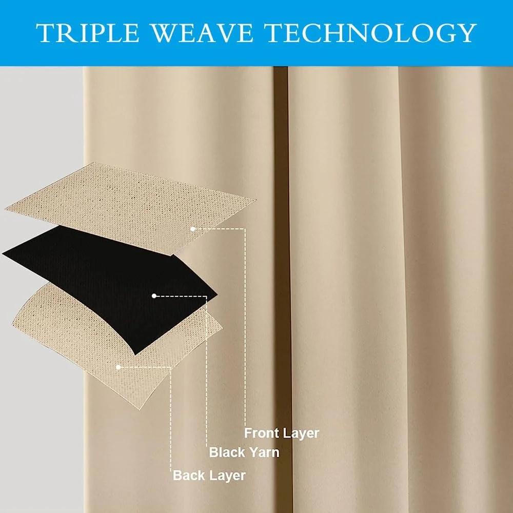 پرده های ضخیم و مات کننده JZS، دو عدد مناسب اتاق خواب و نشیمن، پرده های بالایی برای پنجره اتاق خواب و نشیمن (بژ، 100x130 سانتی متر) پرده های ضخیم و مات کننده JZS، دو عدد مناسب اتاق خواب و نشیمن، پرده های بالایی برای پنجره اتاق خواب و نشیمن (بژ، 100x130 سانتی متر)