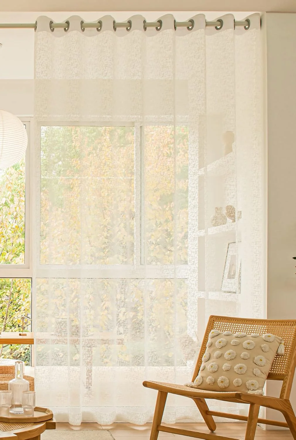 پرده حریر KVLDEC تکهای مناسب اتاق نشیمن، اتاق خواب و تزئین راهرو (طرح Cross-C، عرض 150 x طول 270 سانتی متر) پرده حریر KVLDEC تکهای مناسب اتاق نشیمن، اتاق خواب و تزئین راهرو (طرح Cross-C، عرض 150 x طول 270 سانتی متر)