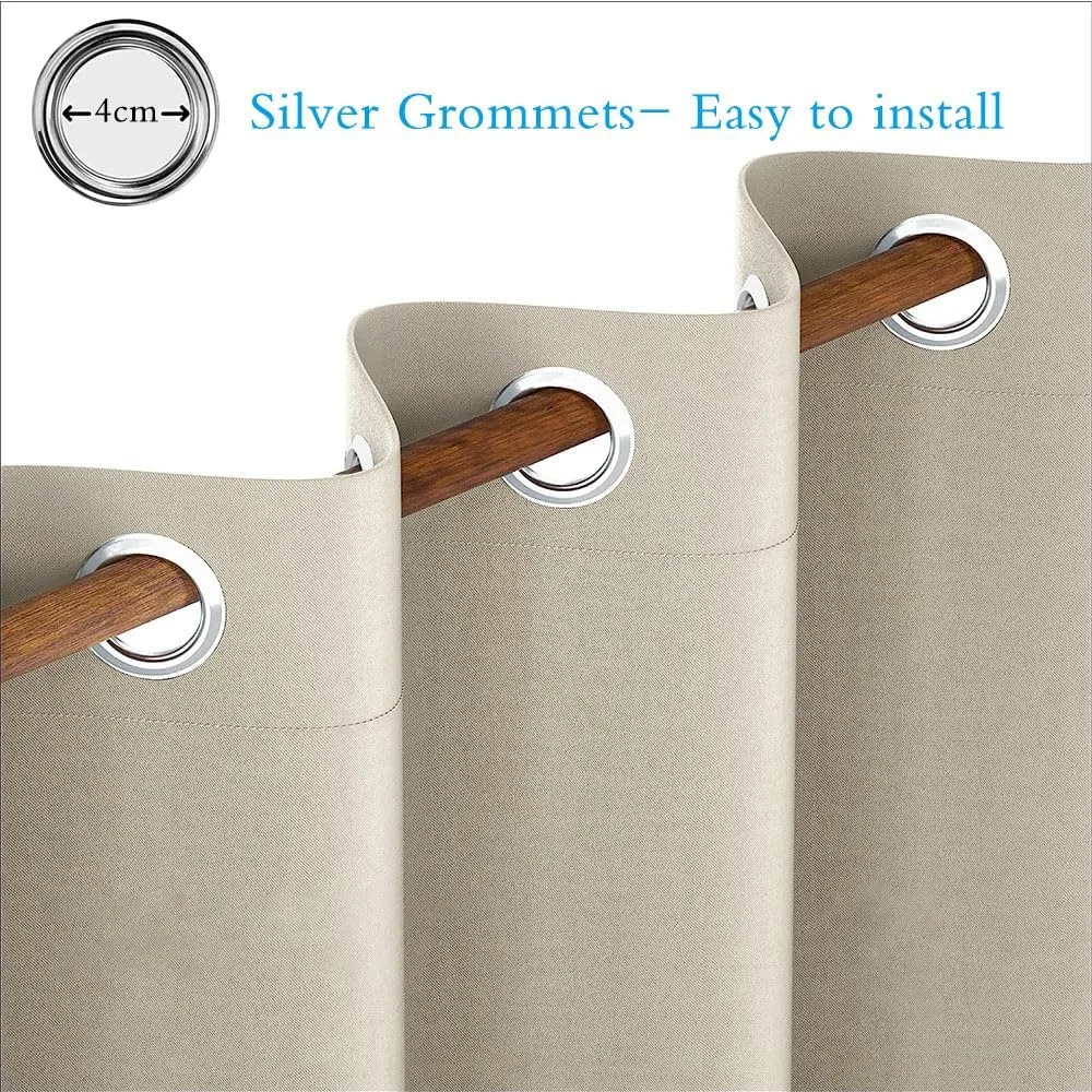 پرده های ضخیم و مات کننده JZS، دو عدد مناسب اتاق خواب و نشیمن، پرده های بالایی برای پنجره اتاق خواب و نشیمن (بژ، 100x130 سانتی متر) پرده های ضخیم و مات کننده JZS، دو عدد مناسب اتاق خواب و نشیمن، پرده های بالایی برای پنجره اتاق خواب و نشیمن (بژ، 100x130 سانتی متر)