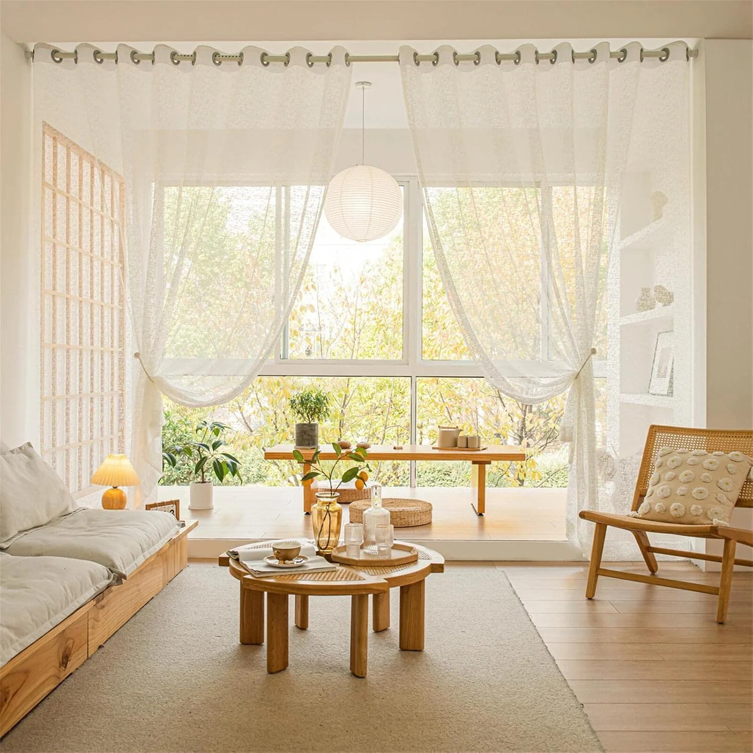 پرده حریر KVLDEC تکهای مناسب اتاق نشیمن، اتاق خواب و تزئین راهرو (طرح Cross-C، عرض 150 x طول 270 سانتی متر) پرده حریر KVLDEC تکهای مناسب اتاق نشیمن، اتاق خواب و تزئین راهرو (طرح Cross-C، عرض 150 x طول 270 سانتی متر)